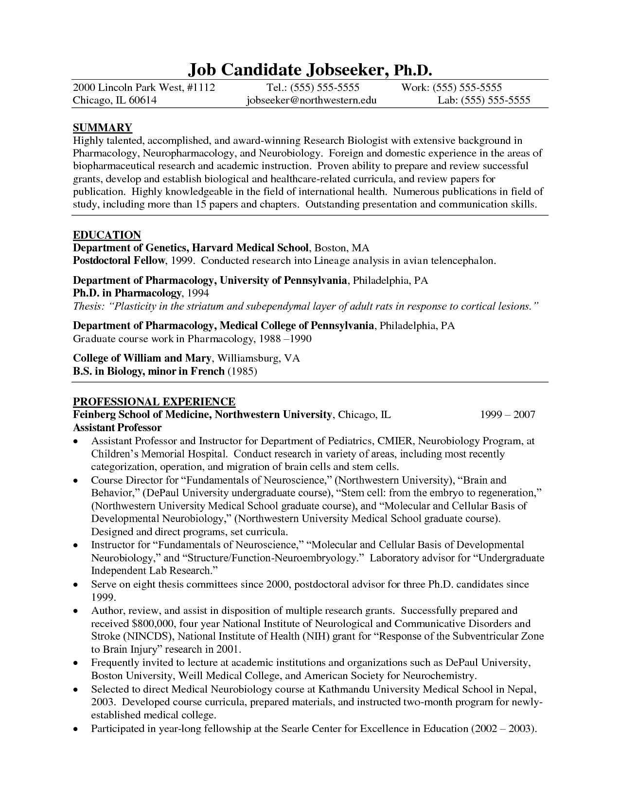Resume Examples Biology Resumeexamples Resume Examples with measurements 1275 X 1650