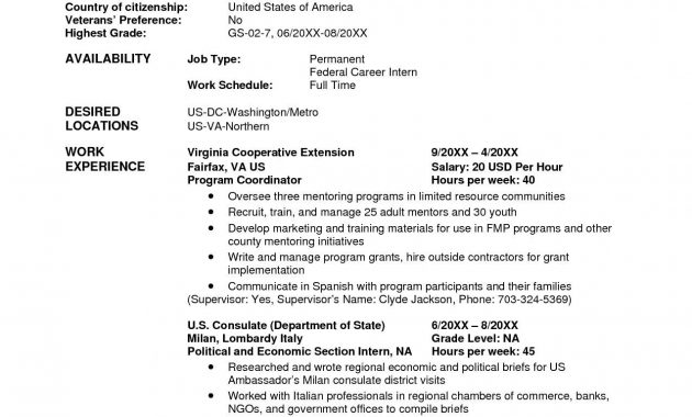 Resume Examples Industry And Job Title Federal Resume within size 1275 X 1650