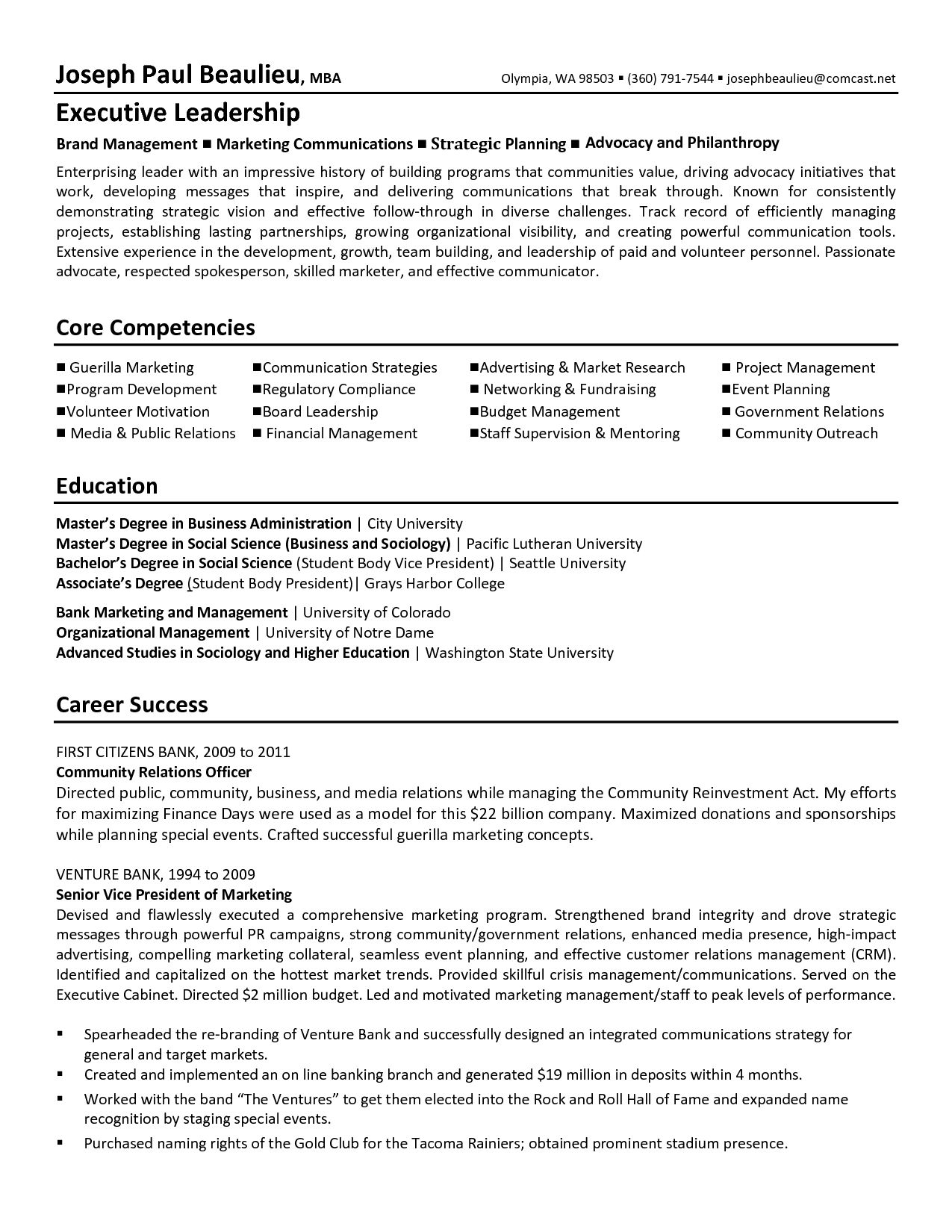 Examples Of Non Executive Director Cv