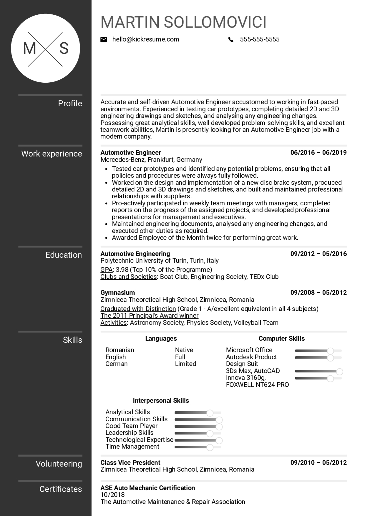 Resume Examples Real People Automotive Engineer Resume regarding proportions 1240 X 1754