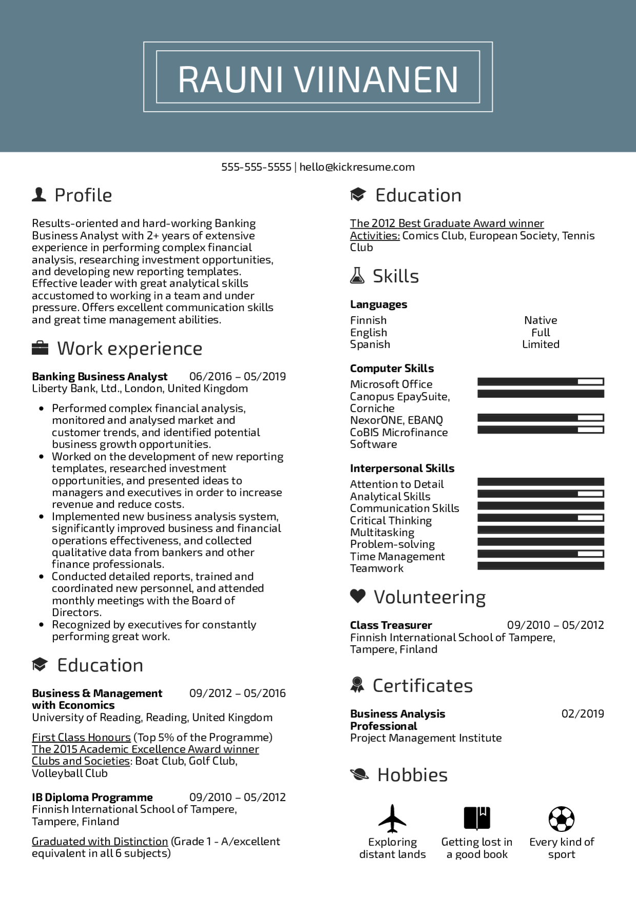 Resume Examples Real People Banking Business Analyst with regard to sizing 1240 X 1754