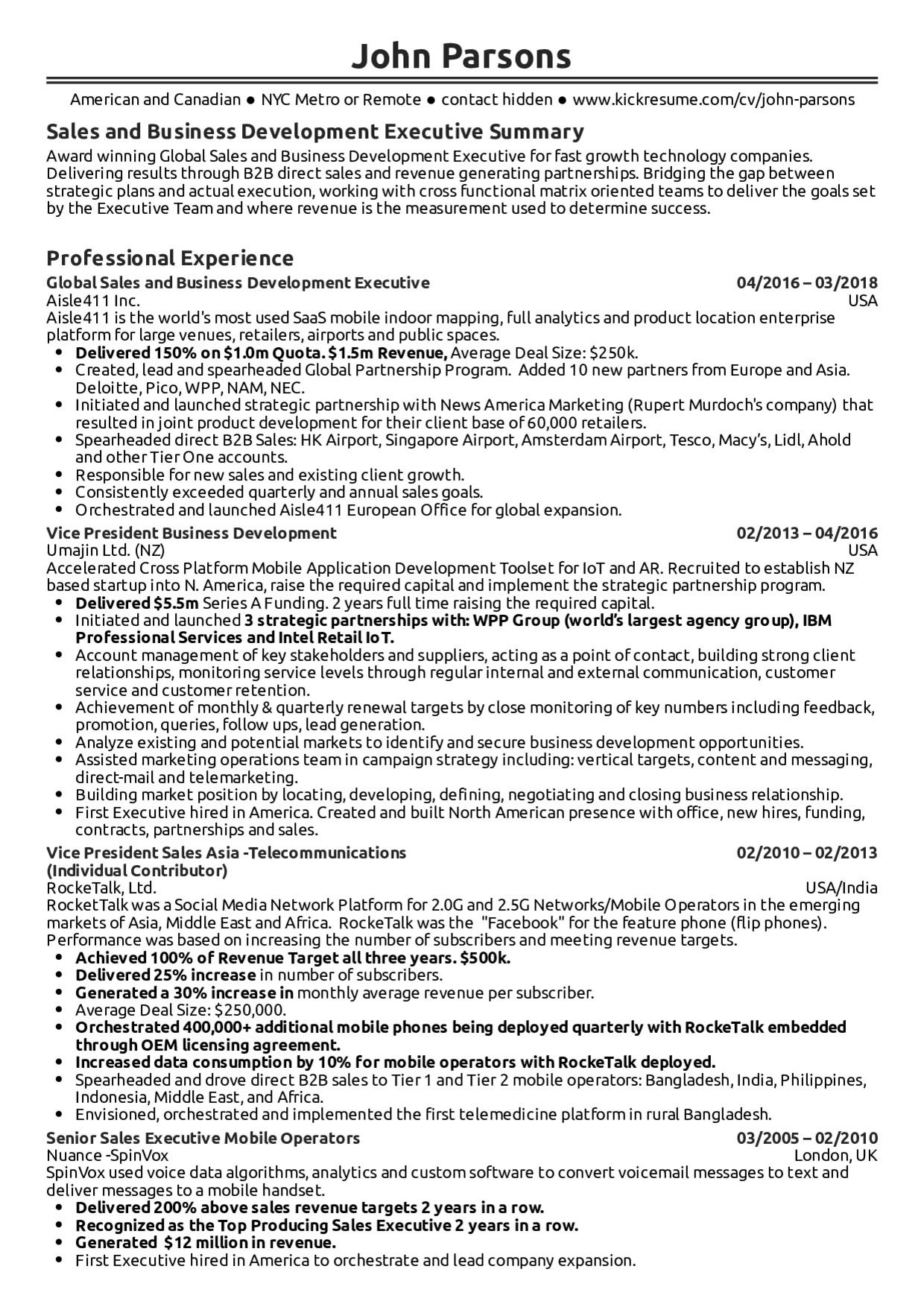 Resume Examples Real People Business Development pertaining to sizing 1240 X 1754