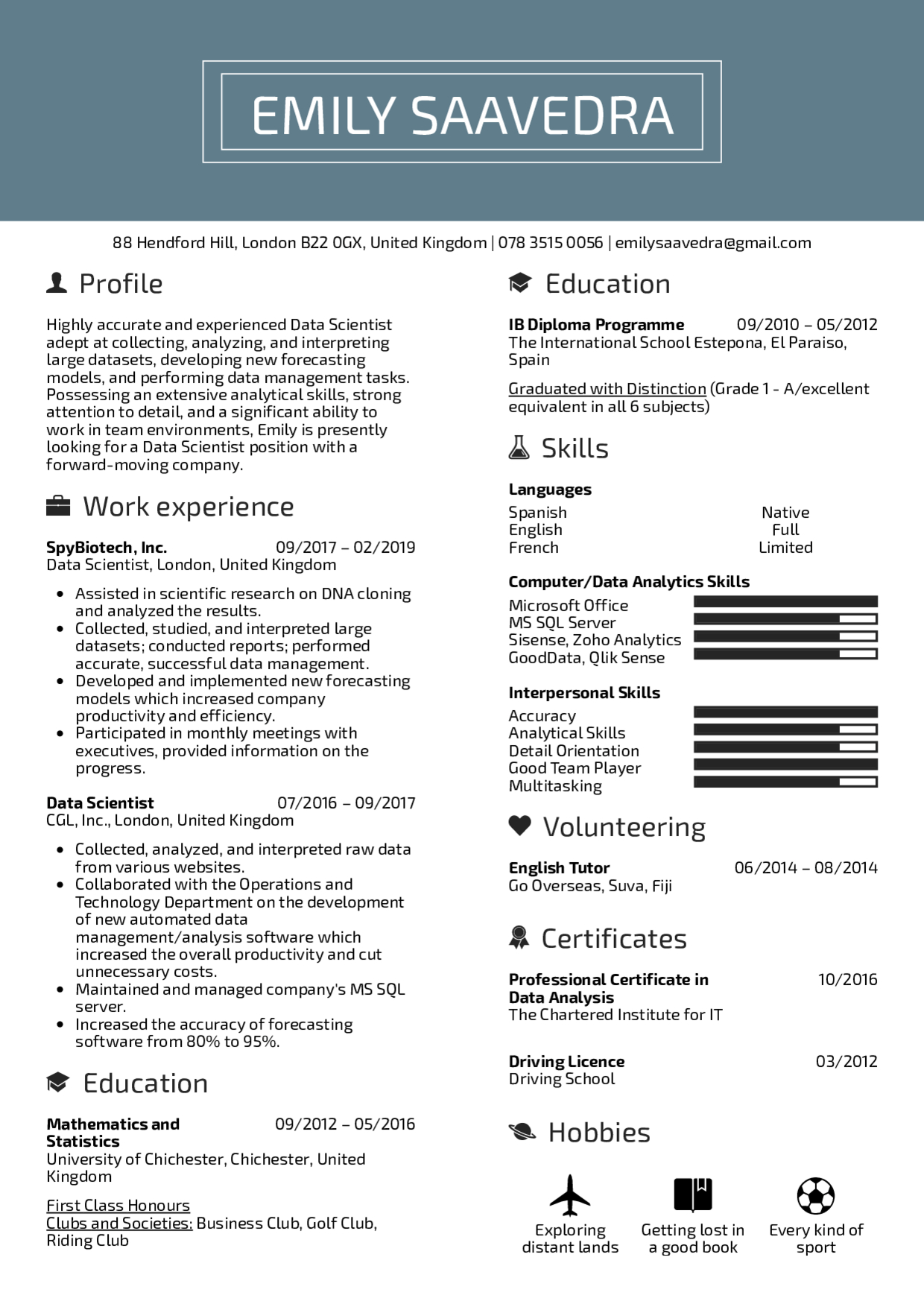 Resume Examples Real People Data Scientist Resume inside dimensions 1240 X 1754