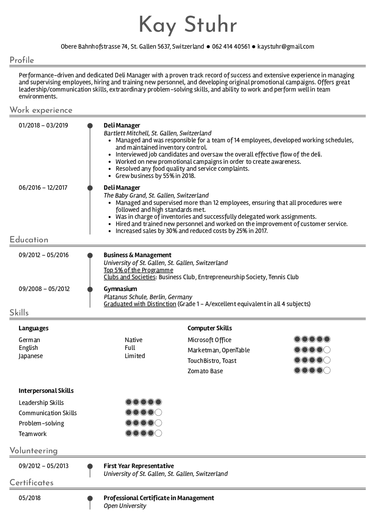 Resume Examples Real People Deli Manager Resume Example intended for dimensions 1240 X 1754