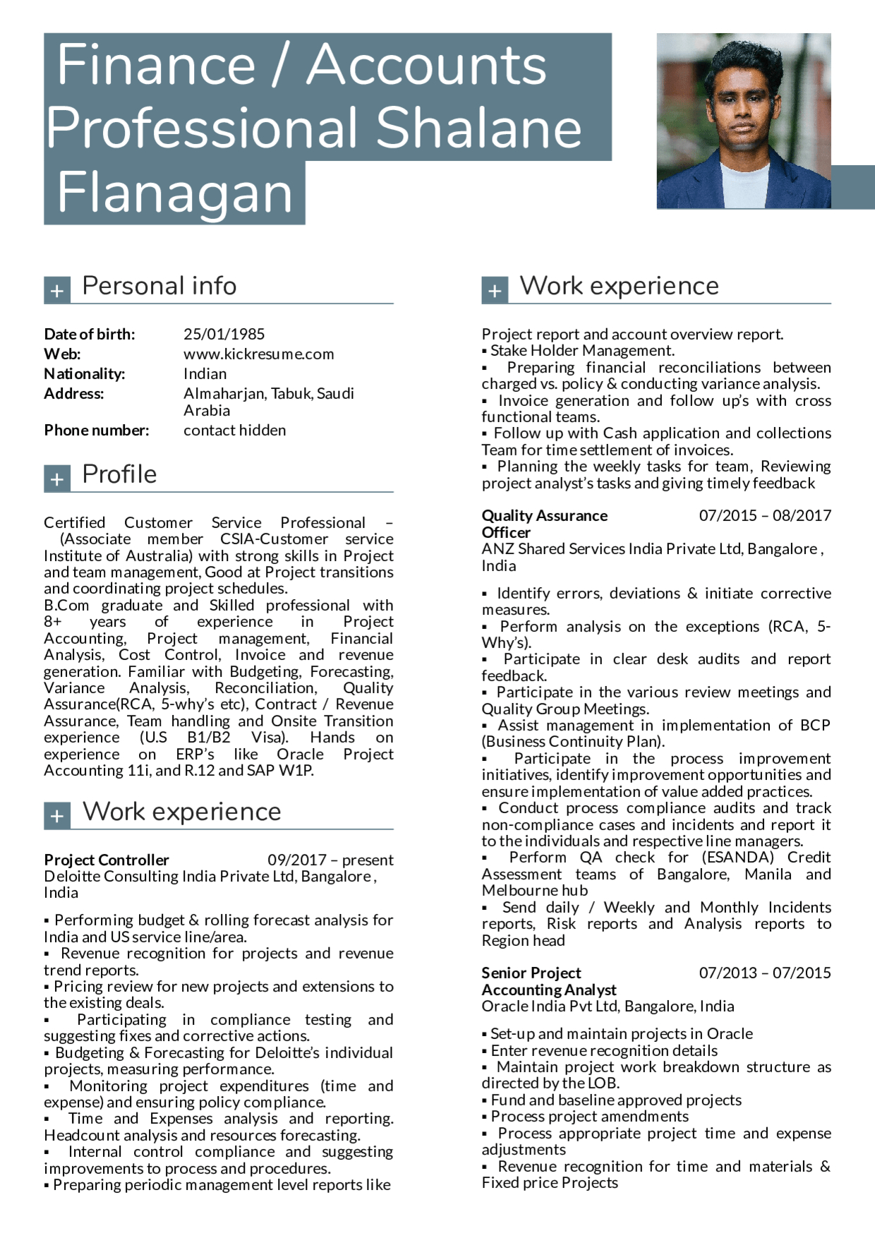 Resume Examples Real People Deloitte Finance Manager pertaining to measurements 1240 X 1754
