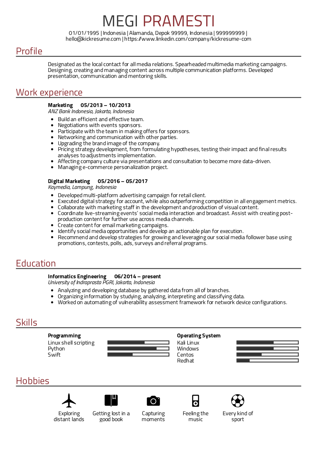 Resume Examples Real People Digital Marketing Resume with sizing 1240 X 1754