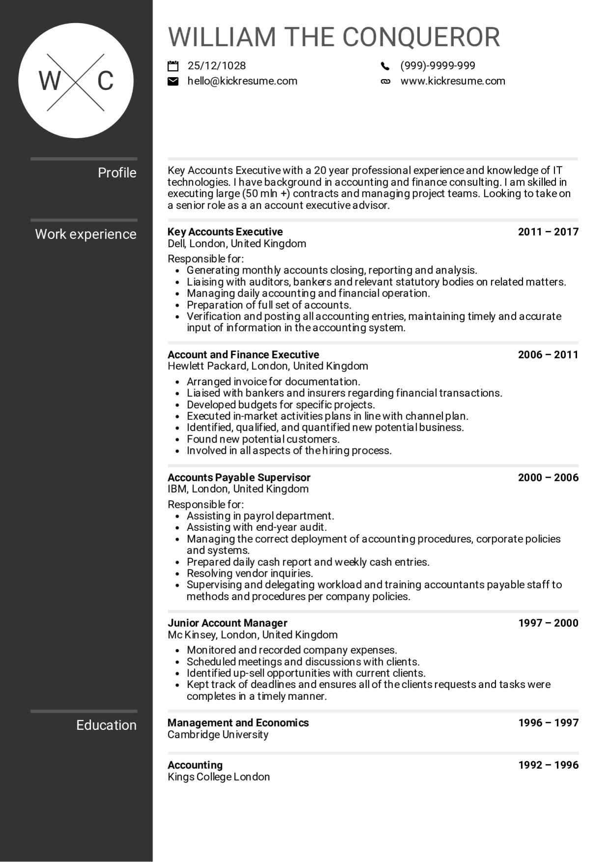 Resume Examples Real People Executive Account Manager intended for proportions 1240 X 1754