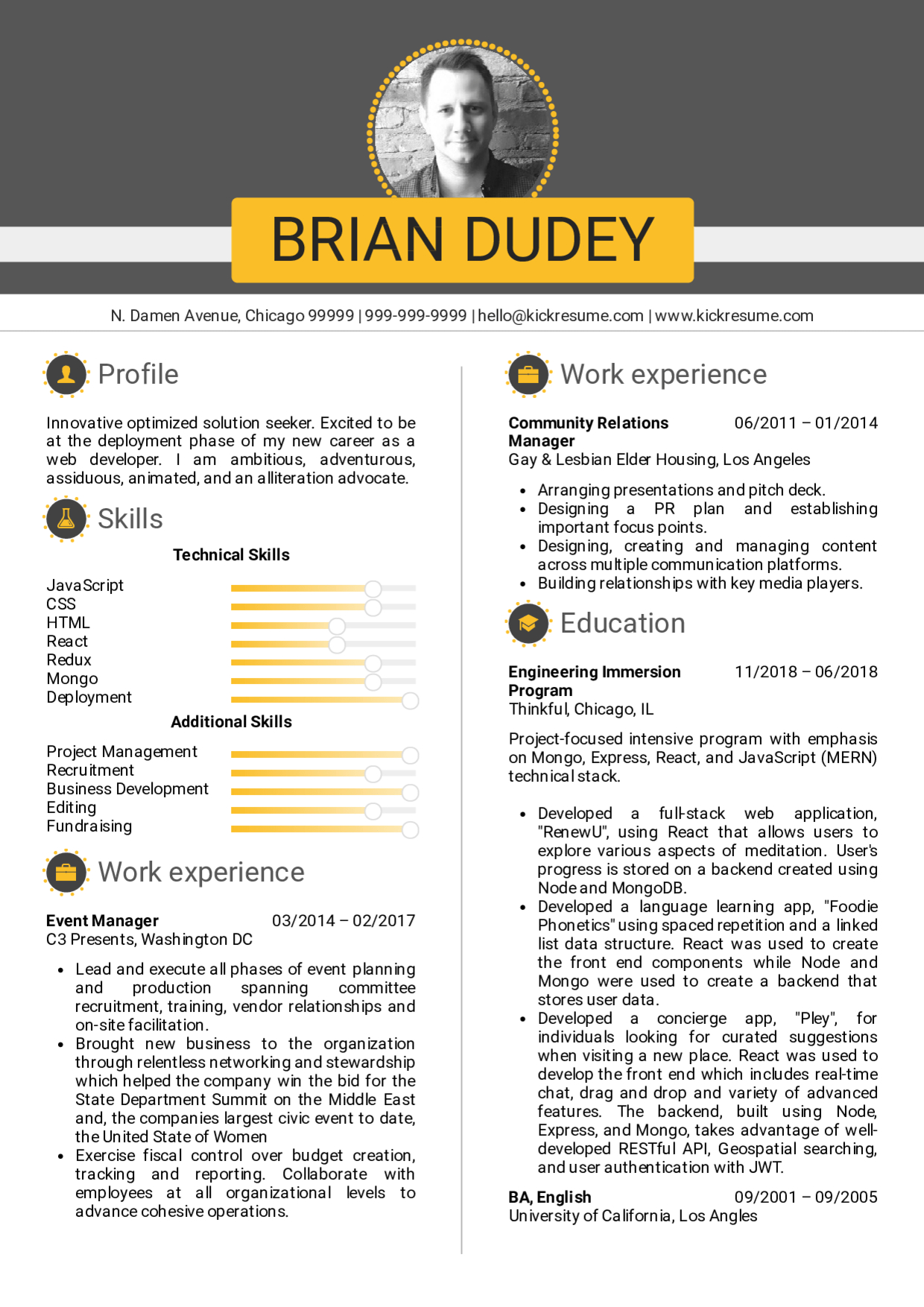 Resume Examples Real People Full Stack Developer Cv with measurements 1240 X 1754