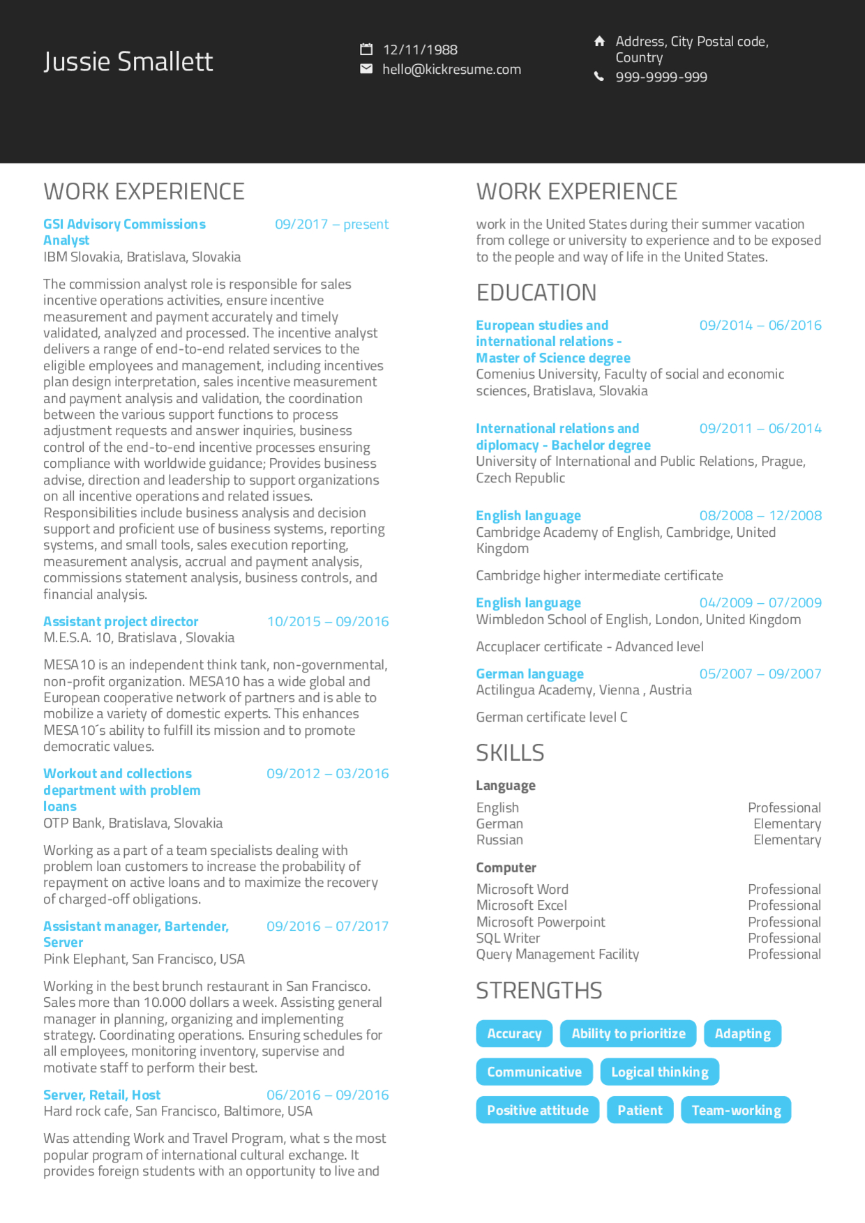 Ibm Cv Template Example • Invitation Template Ideas