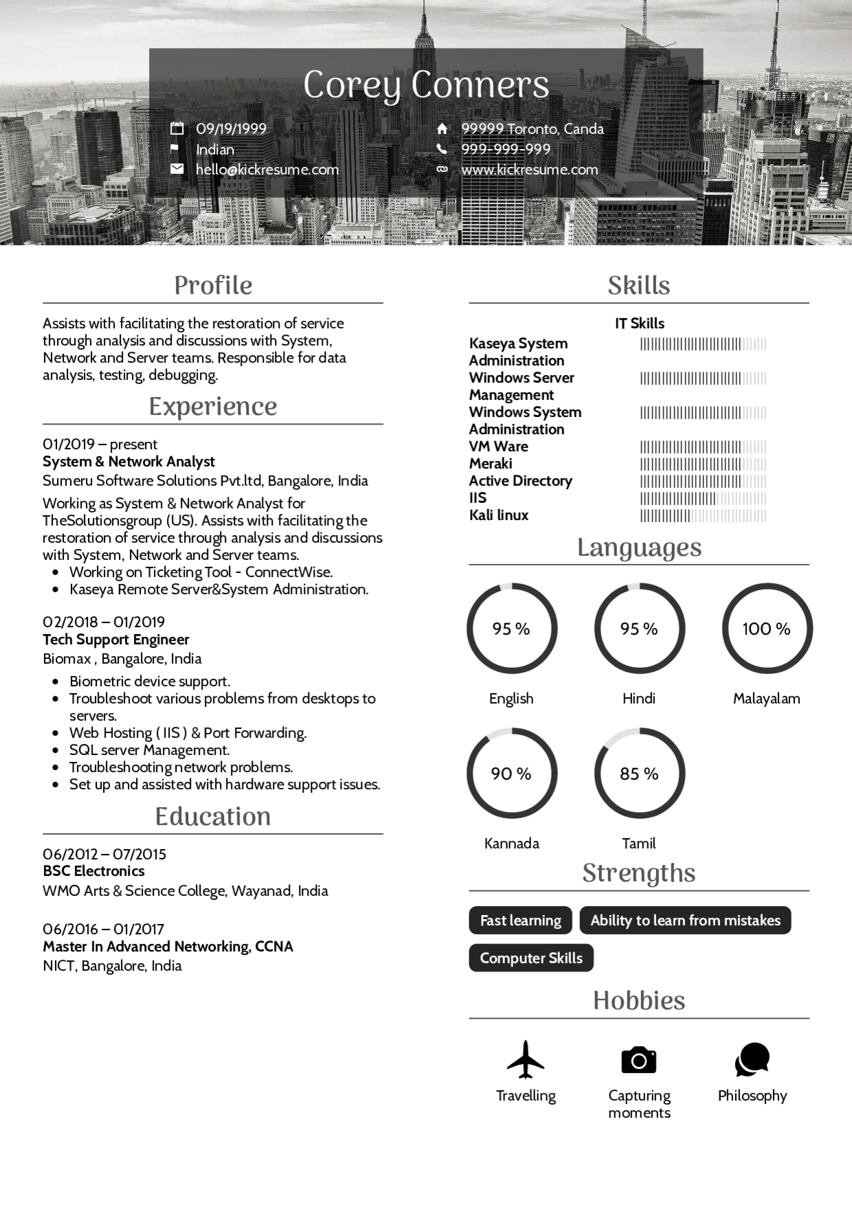 Resume Examples Real People Junior Network Analyst Cv inside measurements 1240 X 1754