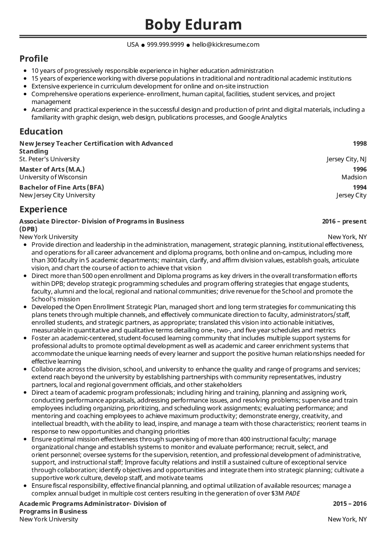 Resume Examples Real People New York University with proportions 1240 X 1754