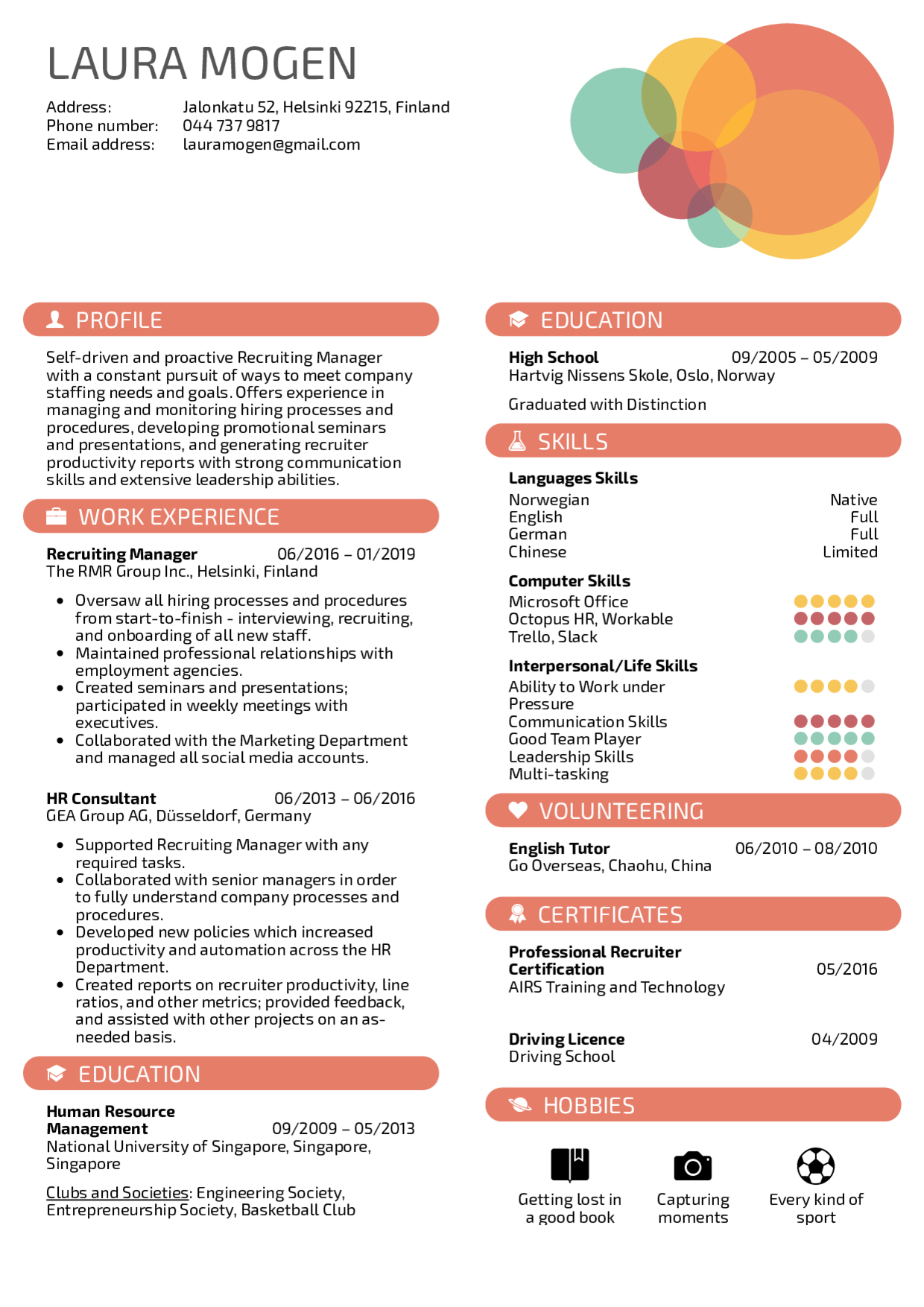 Resume Examples Real People Recruiting Manager Resume with regard to measurements 1240 X 1754