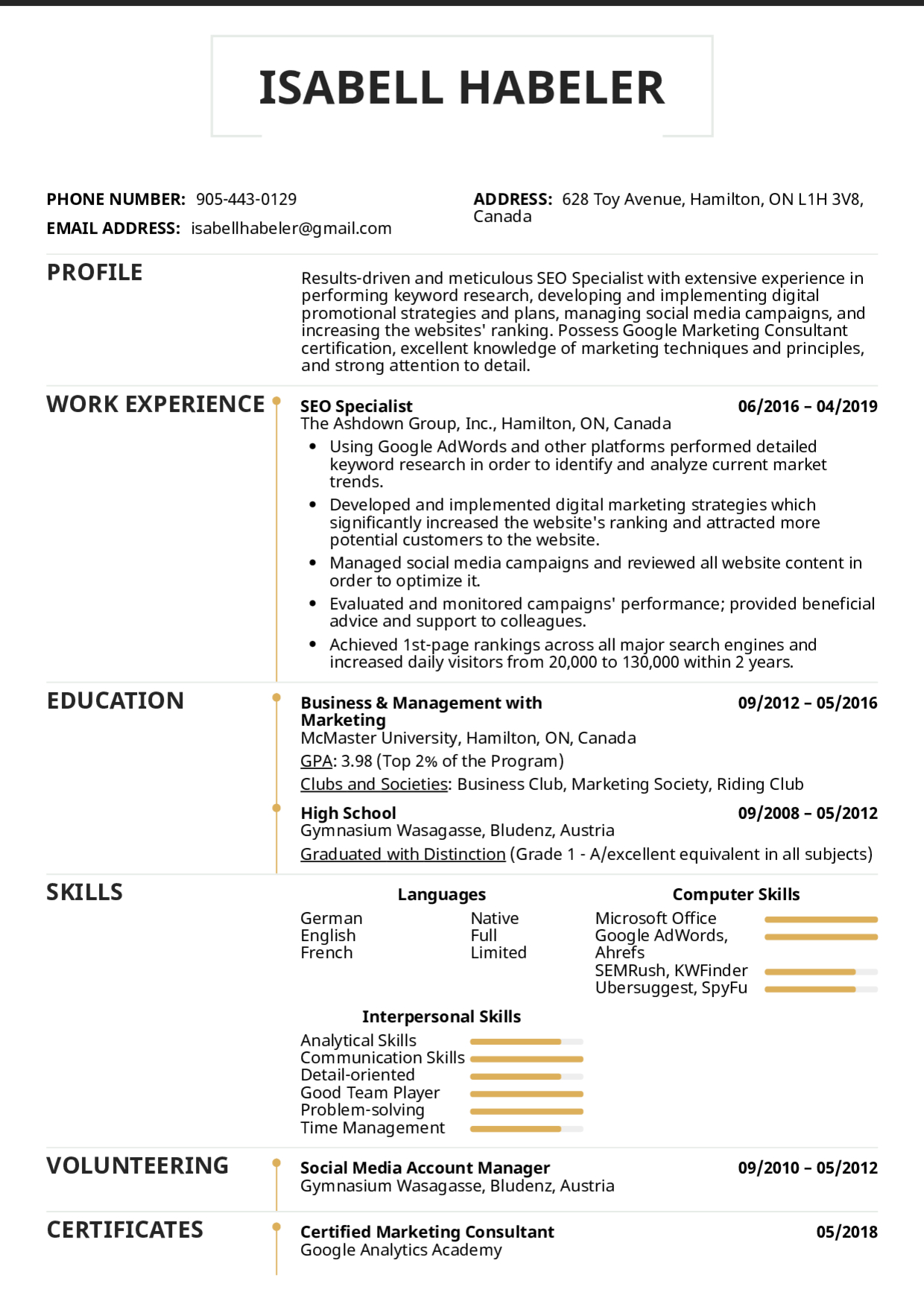 Resume Examples Real People Seo Specialist Resume Sample pertaining to sizing 1240 X 1754