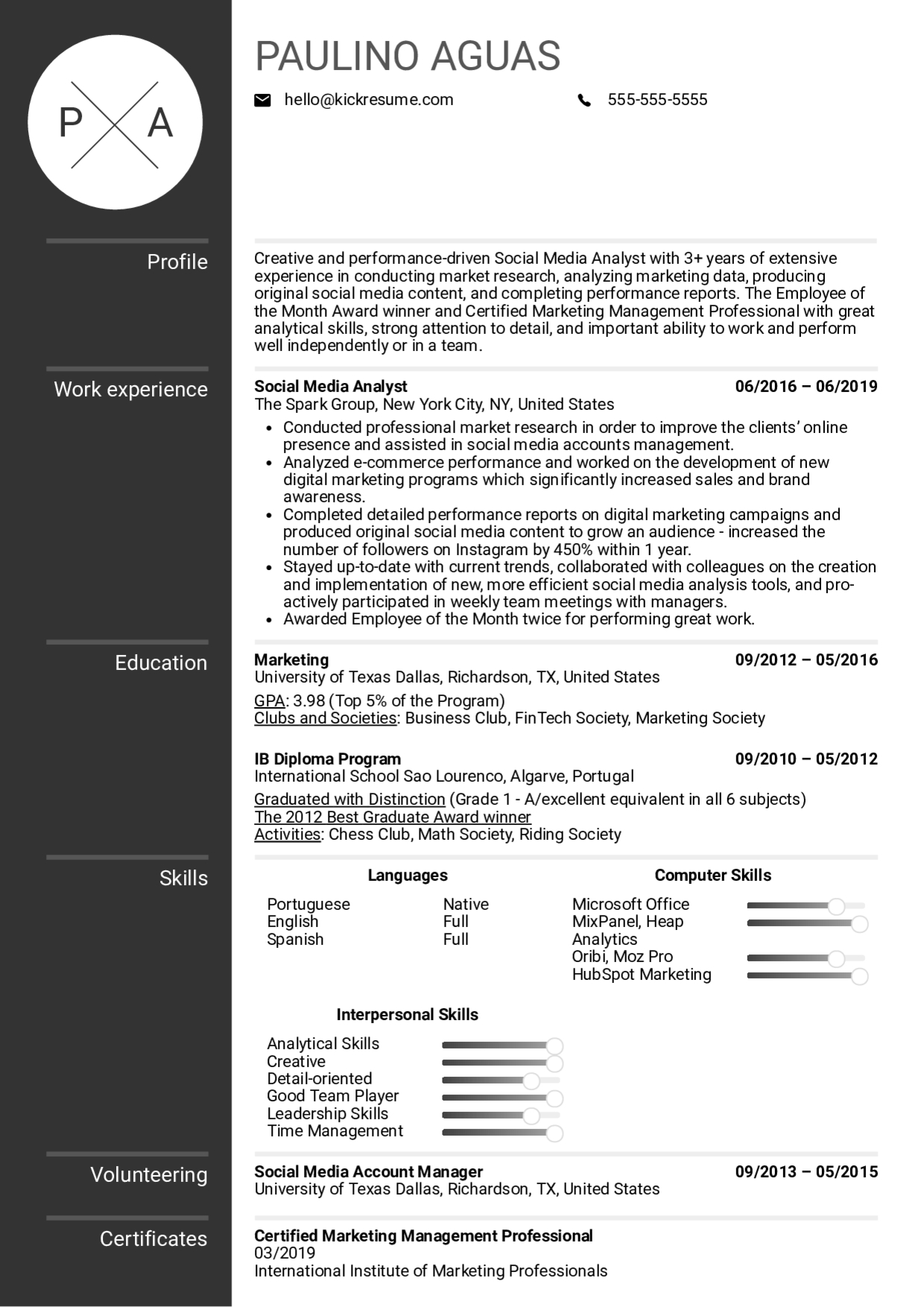 Resume Examples Real People Social Media Analyst Resume with dimensions 1240 X 1754