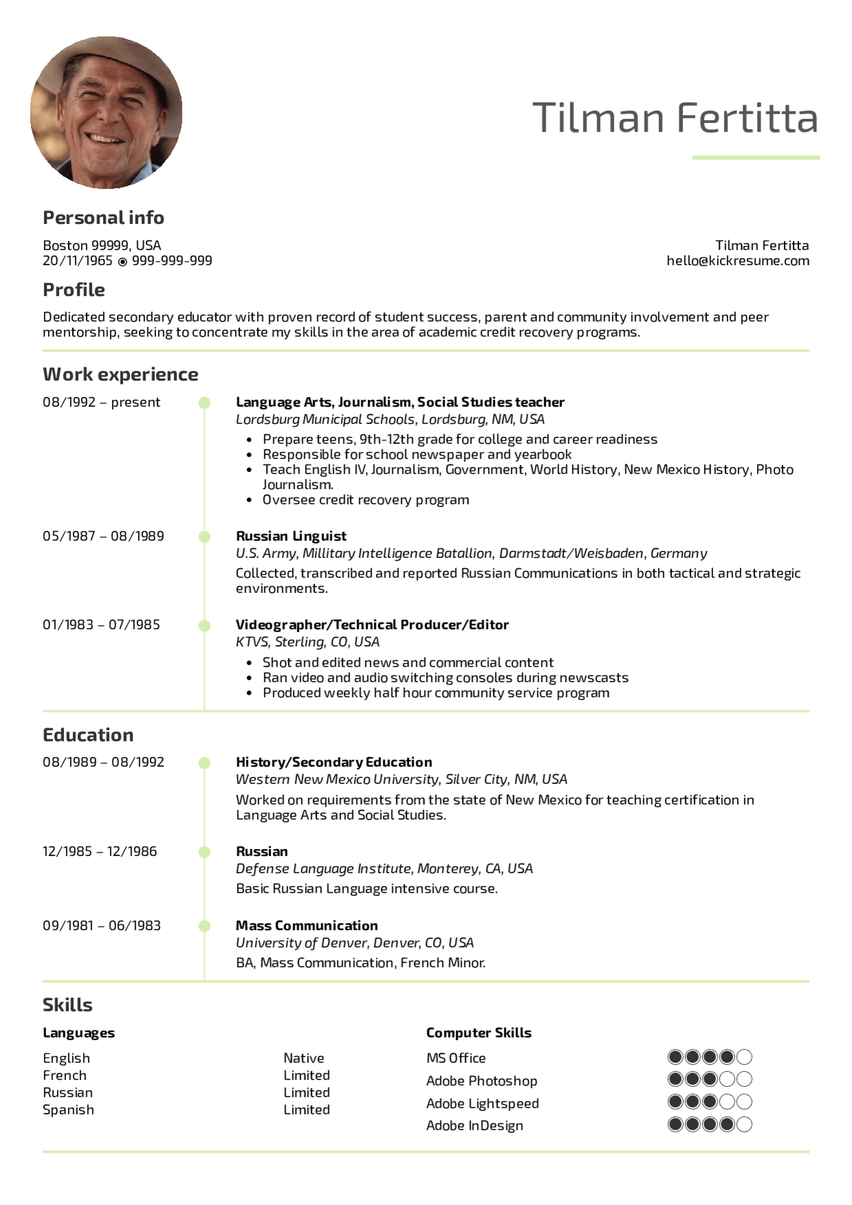 Resume Examples Real People Social Studies Teacher intended for sizing 1240 X 1754