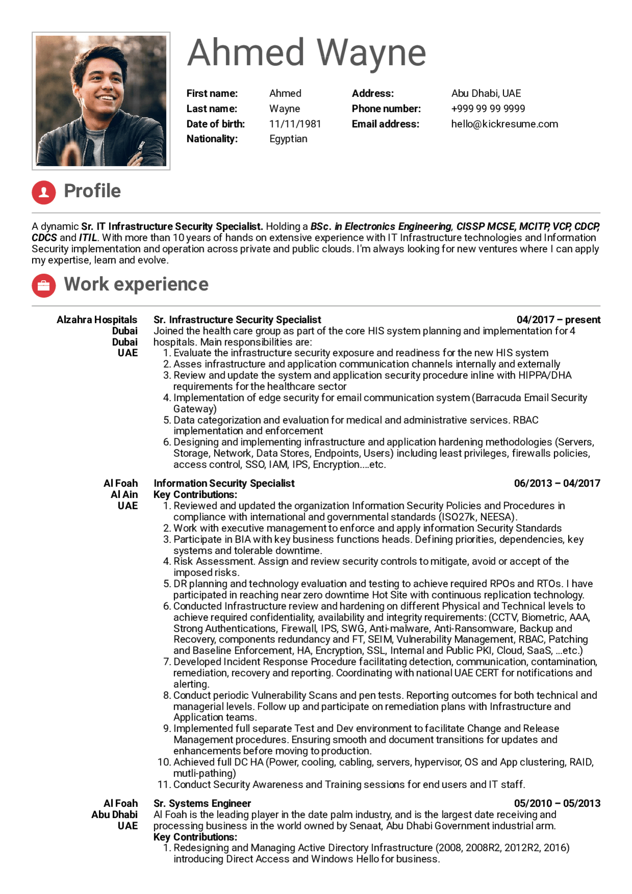 Resume Examples Real People Sr It Infrastructure inside dimensions 1240 X 1754