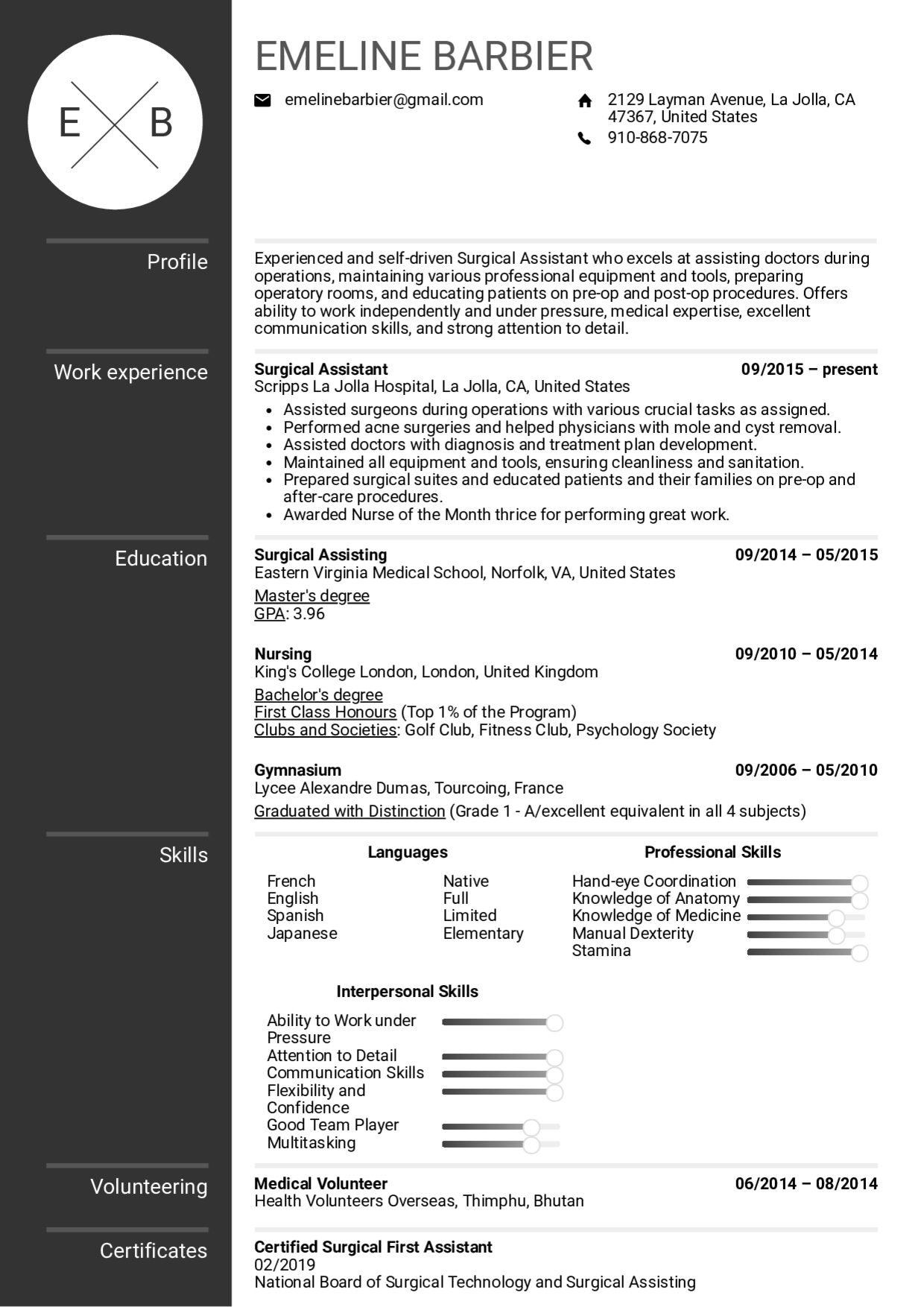 Resume Examples Real People Surgical Assistant Resume in dimensions 1240 X 1754