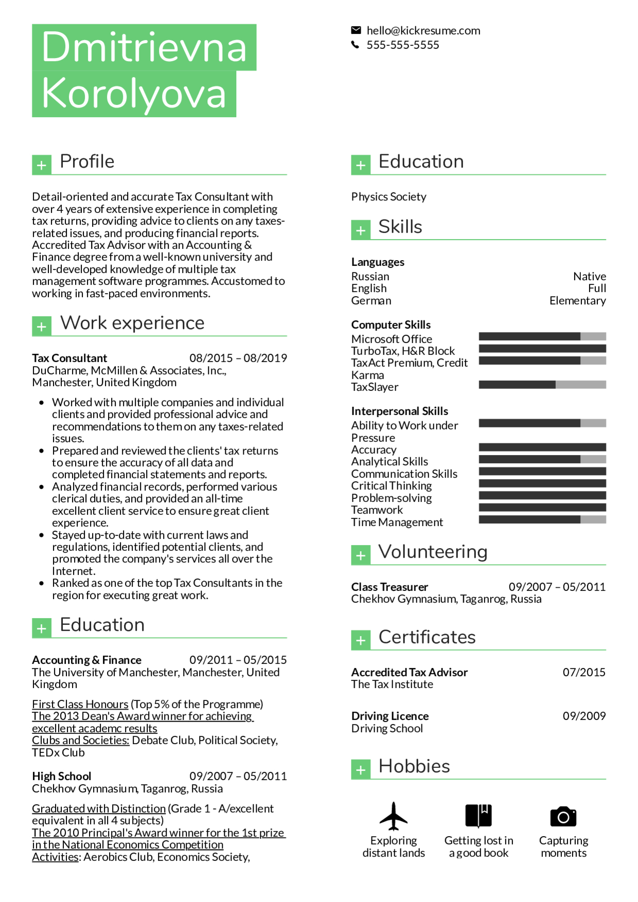 Resume Examples Real People Tax Consultant Resume throughout sizing 1240 X 1754