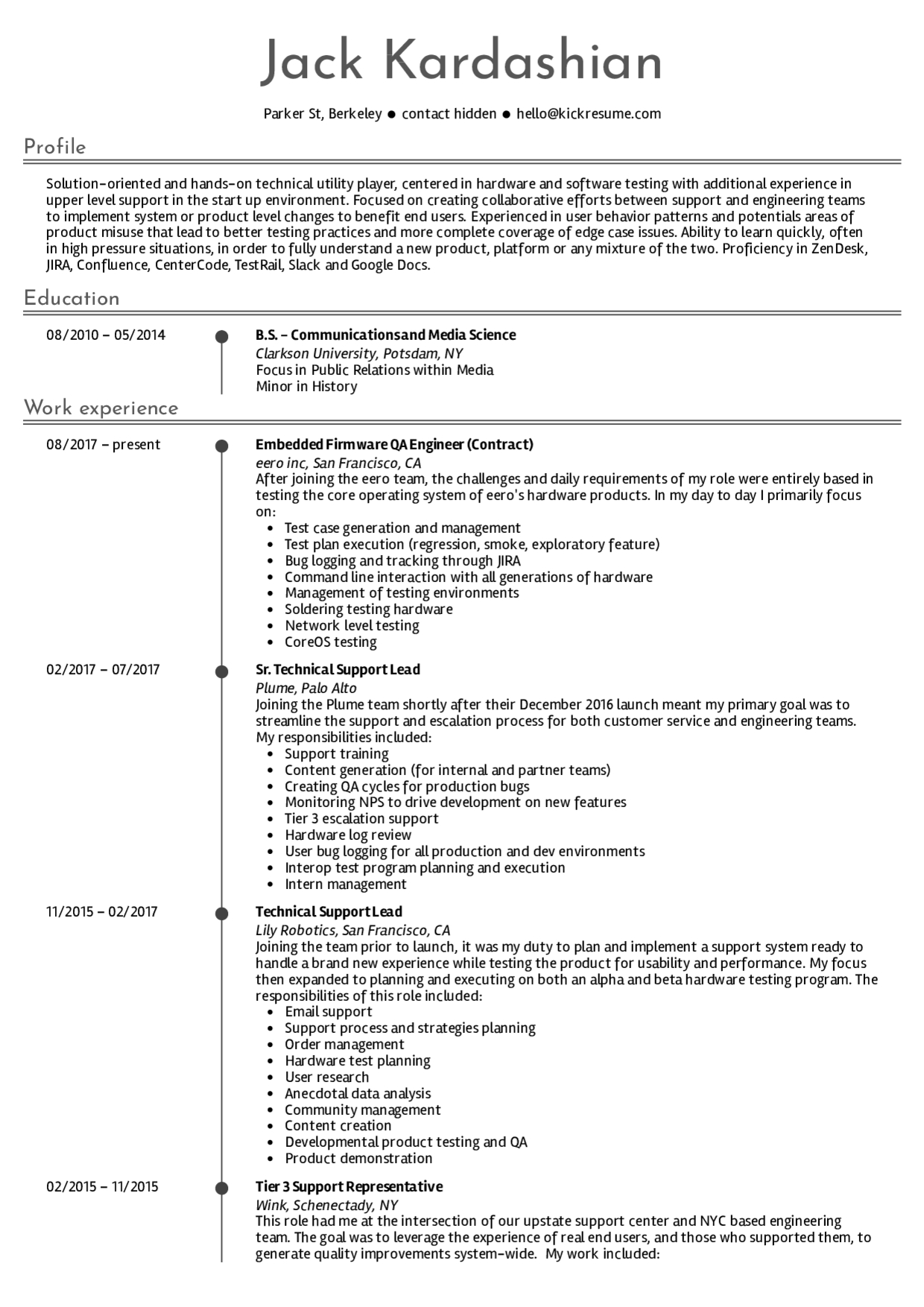 Resume Examples Real People Technical Lead Resume in size 1240 X 1754