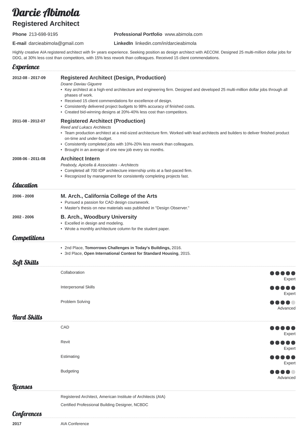 Resume For Architecture Internship Debandje within size 990 X 1400