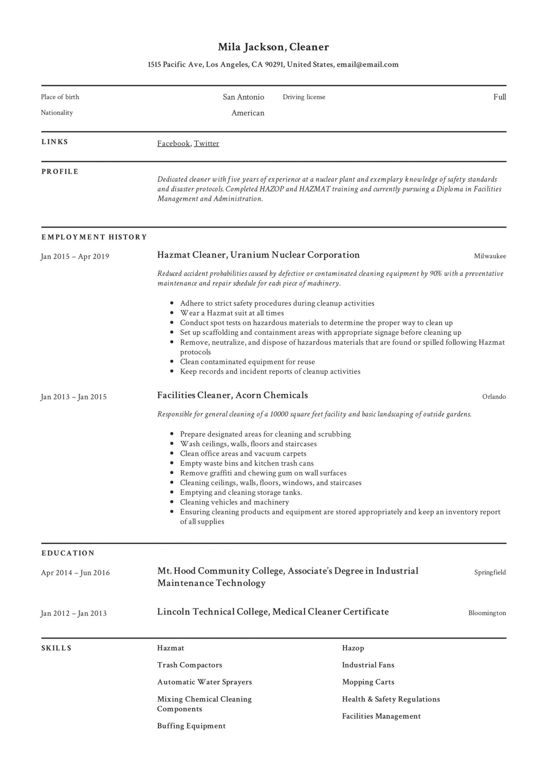 Resume For Cleaner Akali for dimensions 2048 X 2898