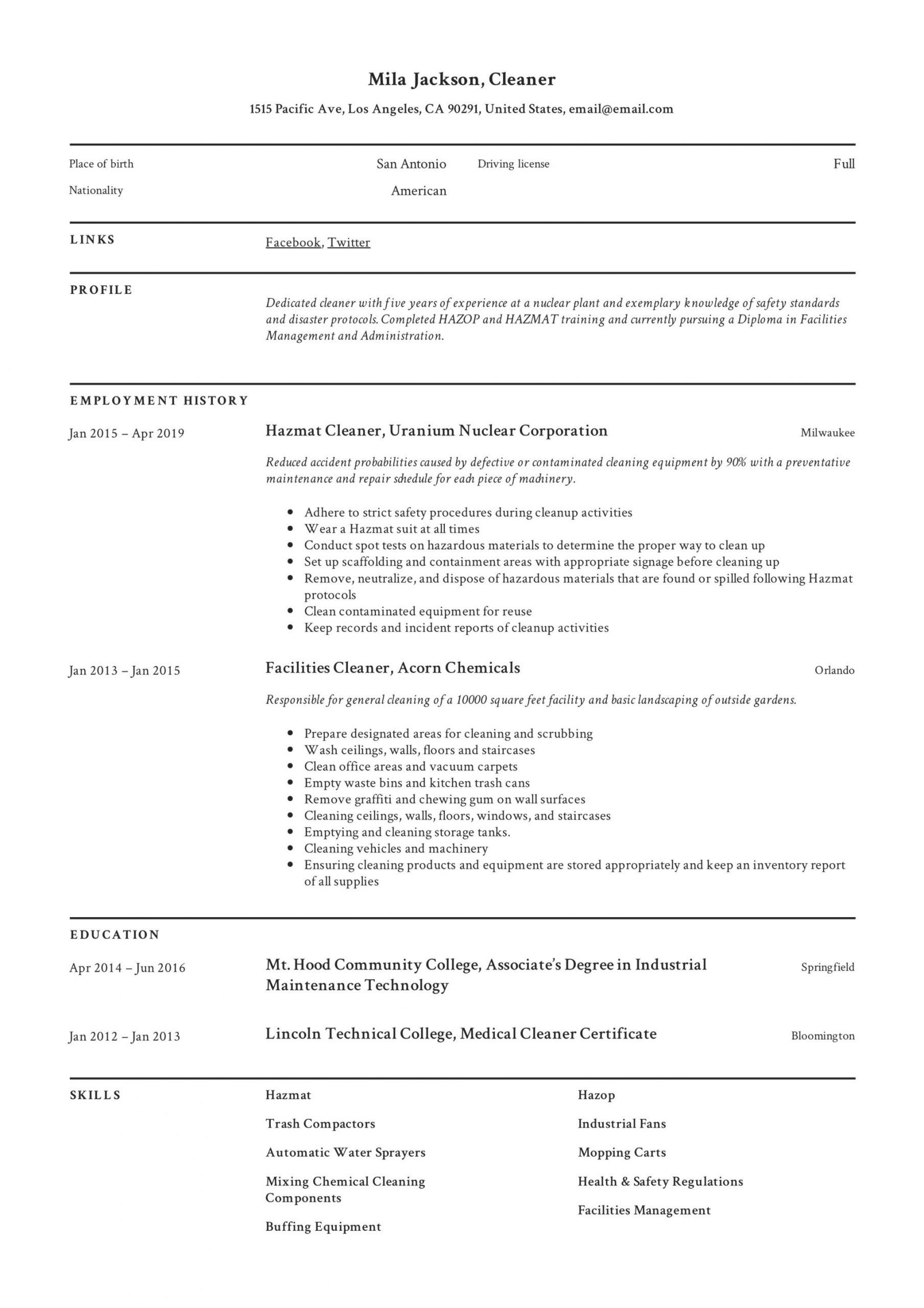 Maximizing Your Cleaner Resume with a Creative Word Template