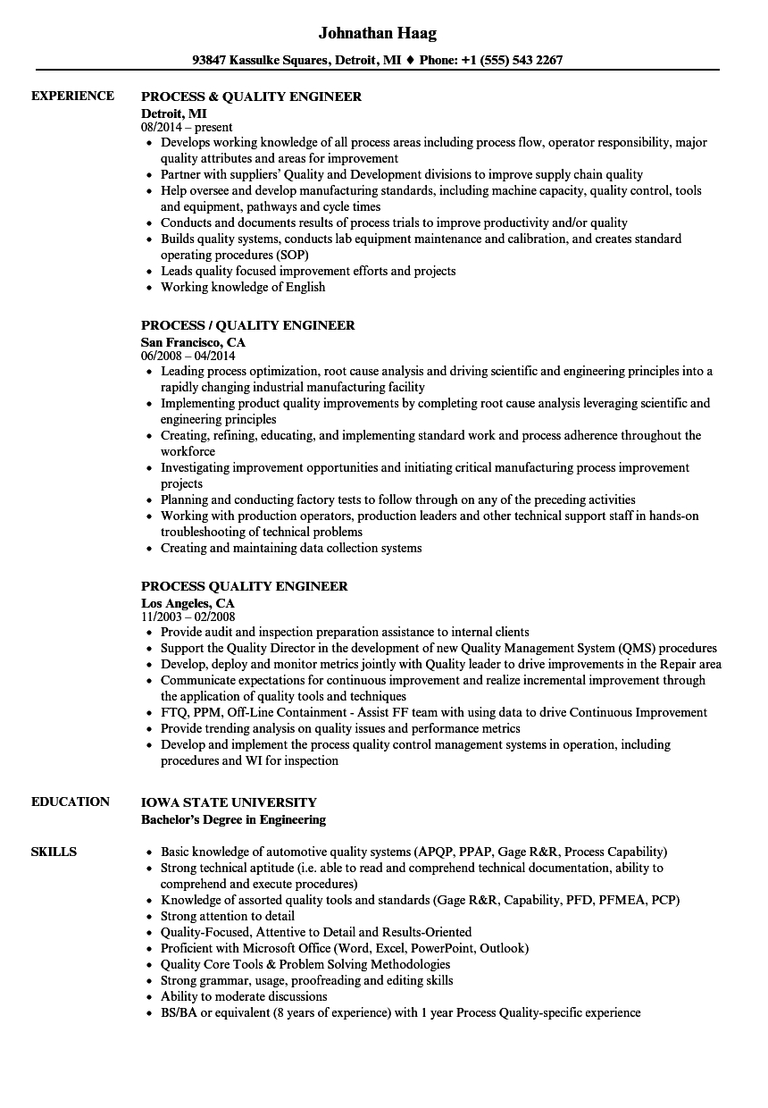 Resume For Quality Engineer Debandje intended for measurements 860 X 1240