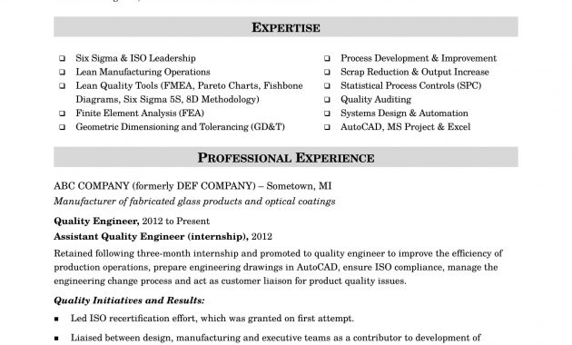 Resume For Quality Engineer Debandje throughout sizing 1700 X 2200