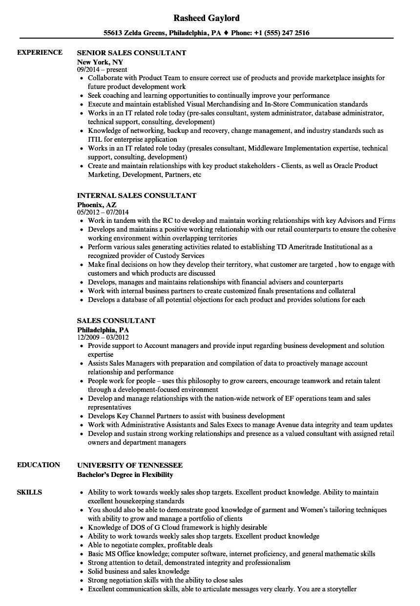 Resume For Sales Consultant Akali inside measurements 860 X 1240