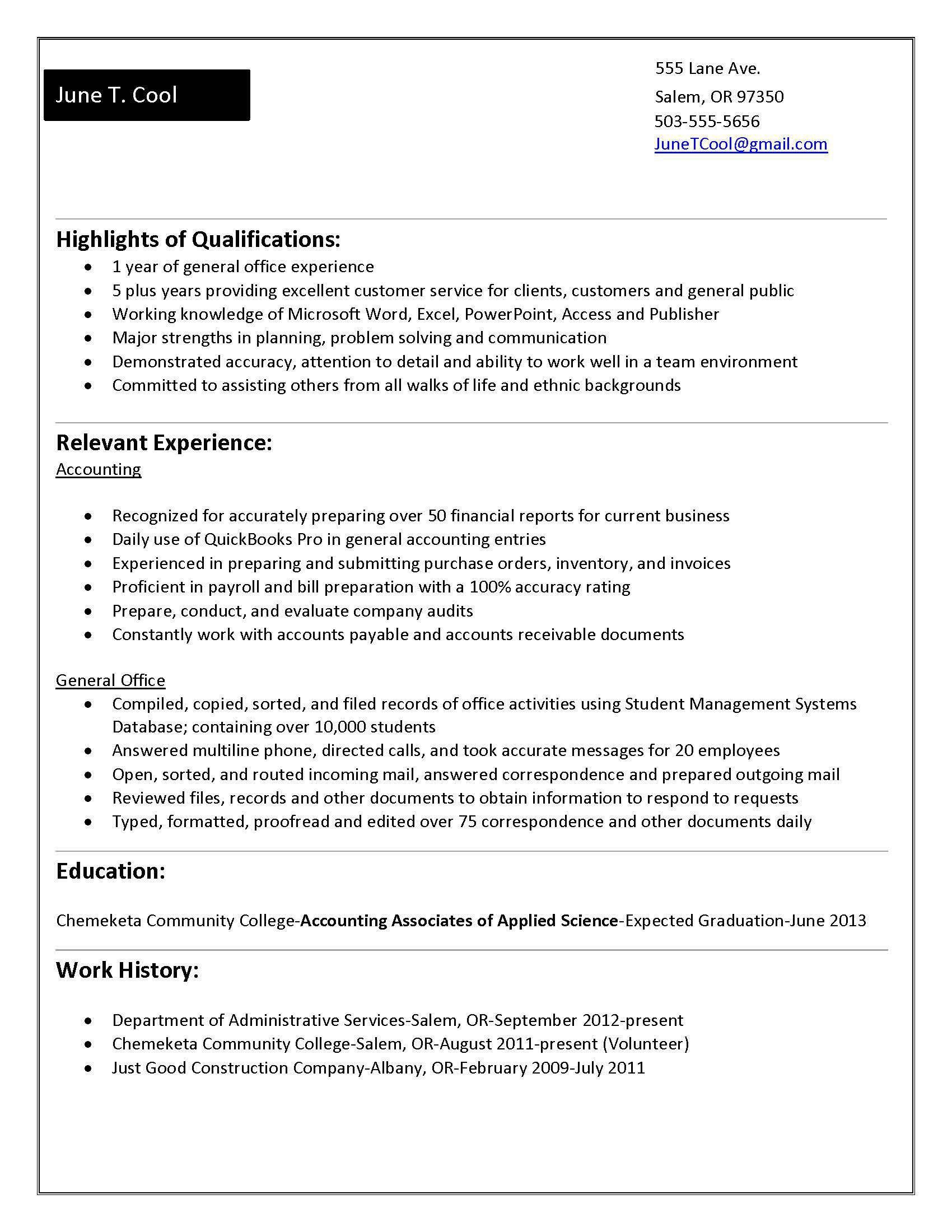 Resume Format For 5 Years Experience In Accounting Student in sizing 1700 X 2200
