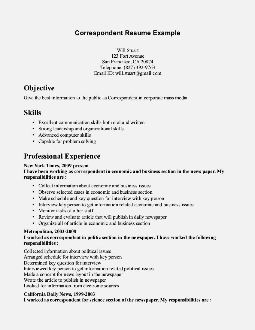 Resume Format Key Skills Resume Format Examples with size 849 X 1099