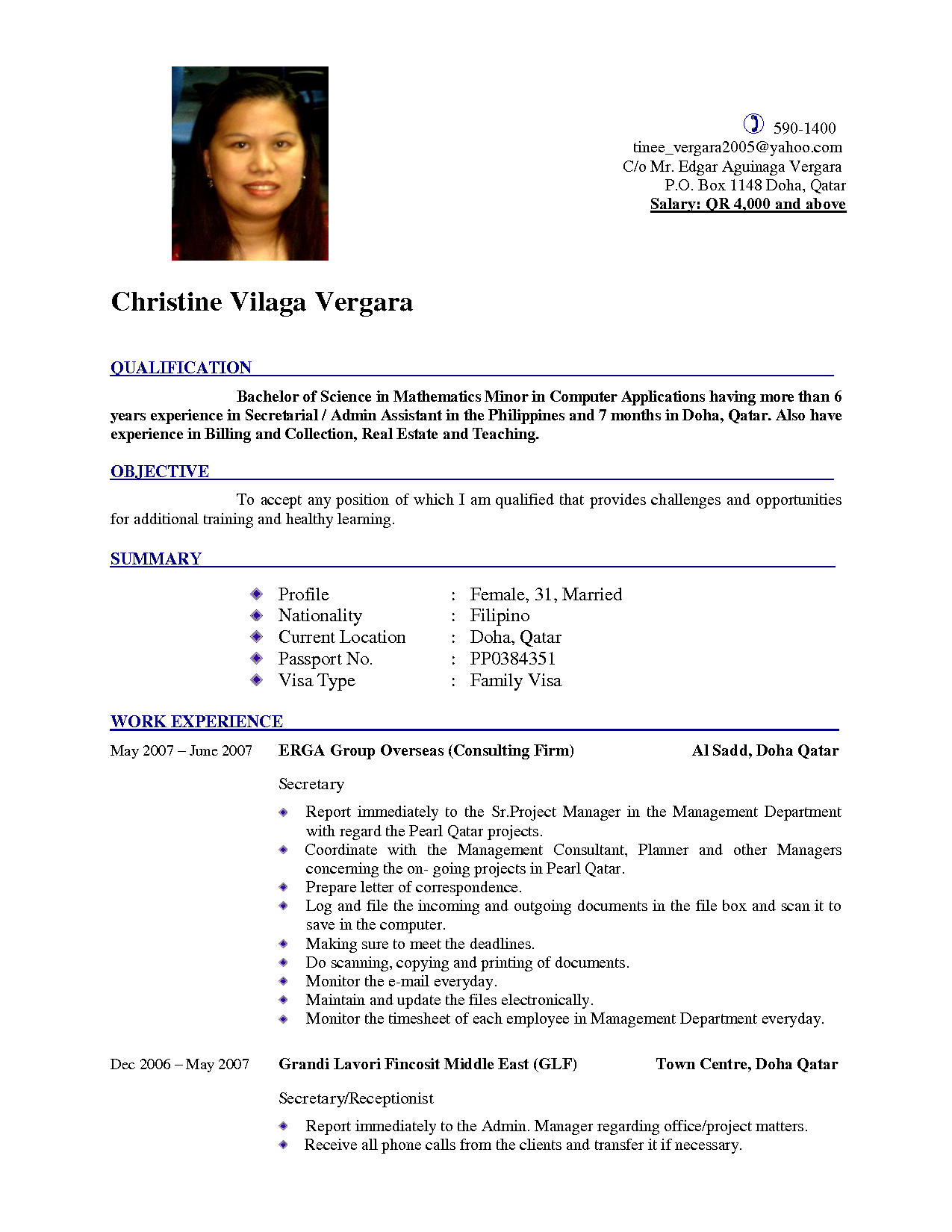 Resume Format Qatar Job Resume Format Latest Resume pertaining to measurements 1275 X 1650