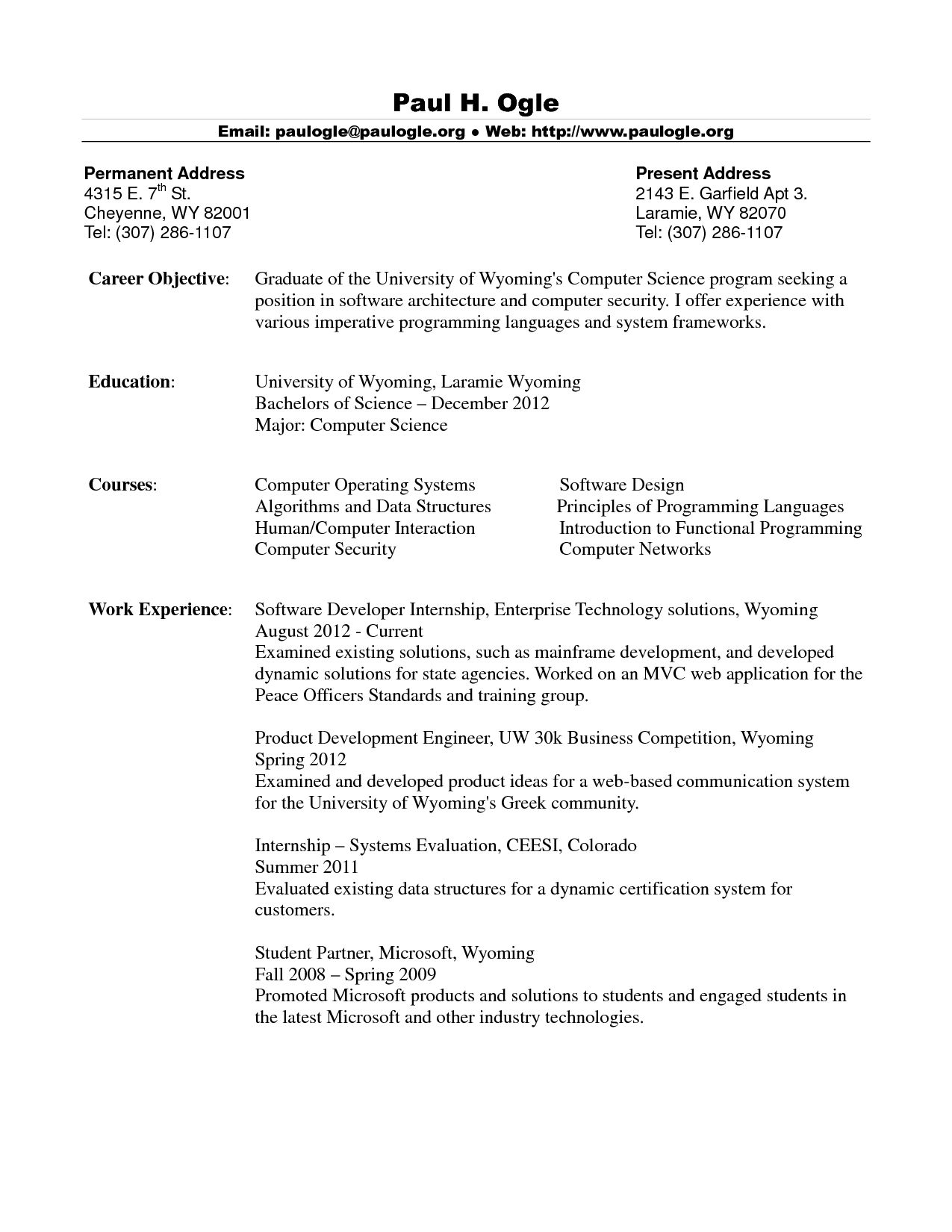 Resume Ms In Computer Science Resume Ms In Computer Science with regard to proportions 1275 X 1650