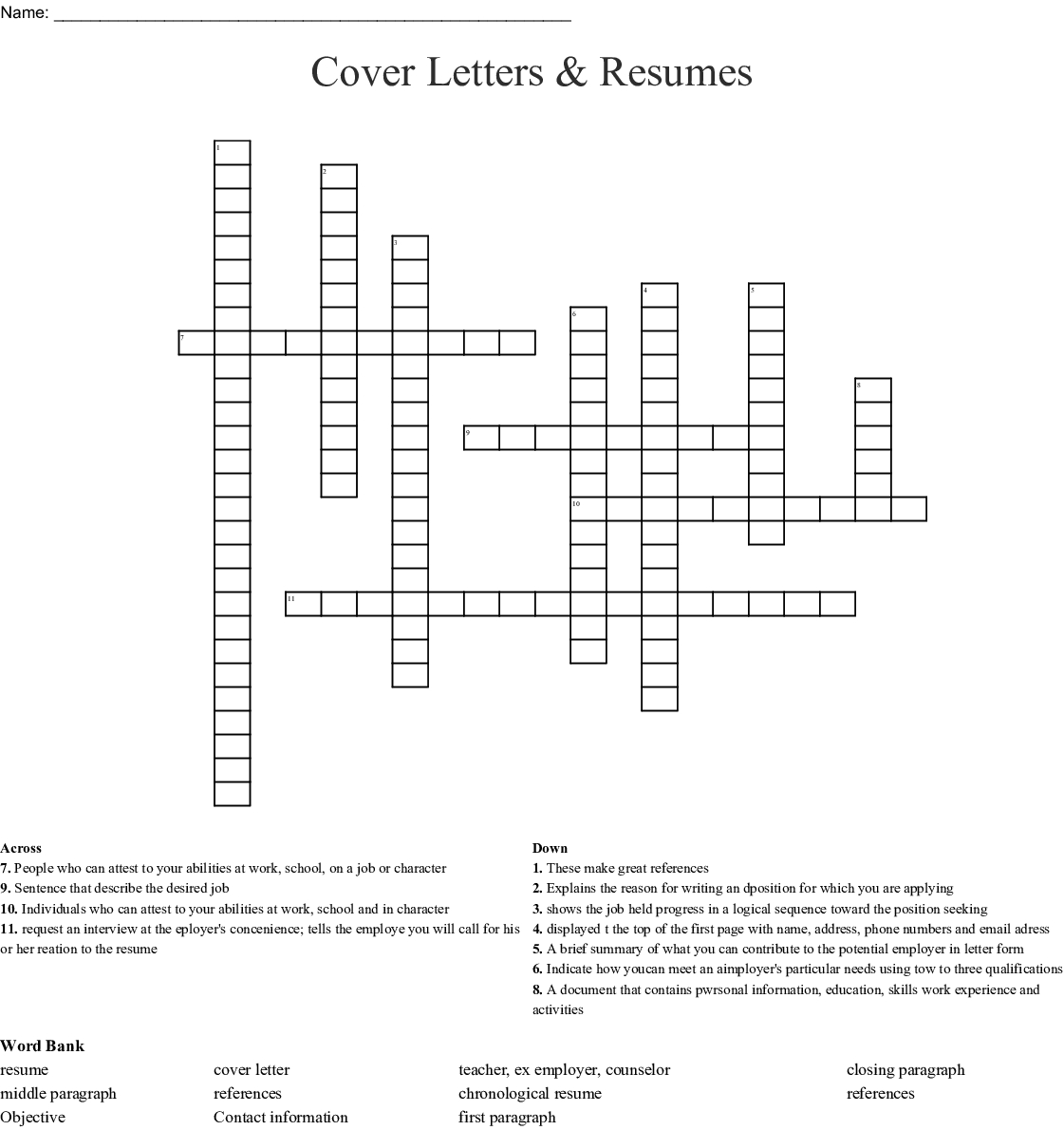 Cover 4 Letters Crossword • Invitation Template Ideas