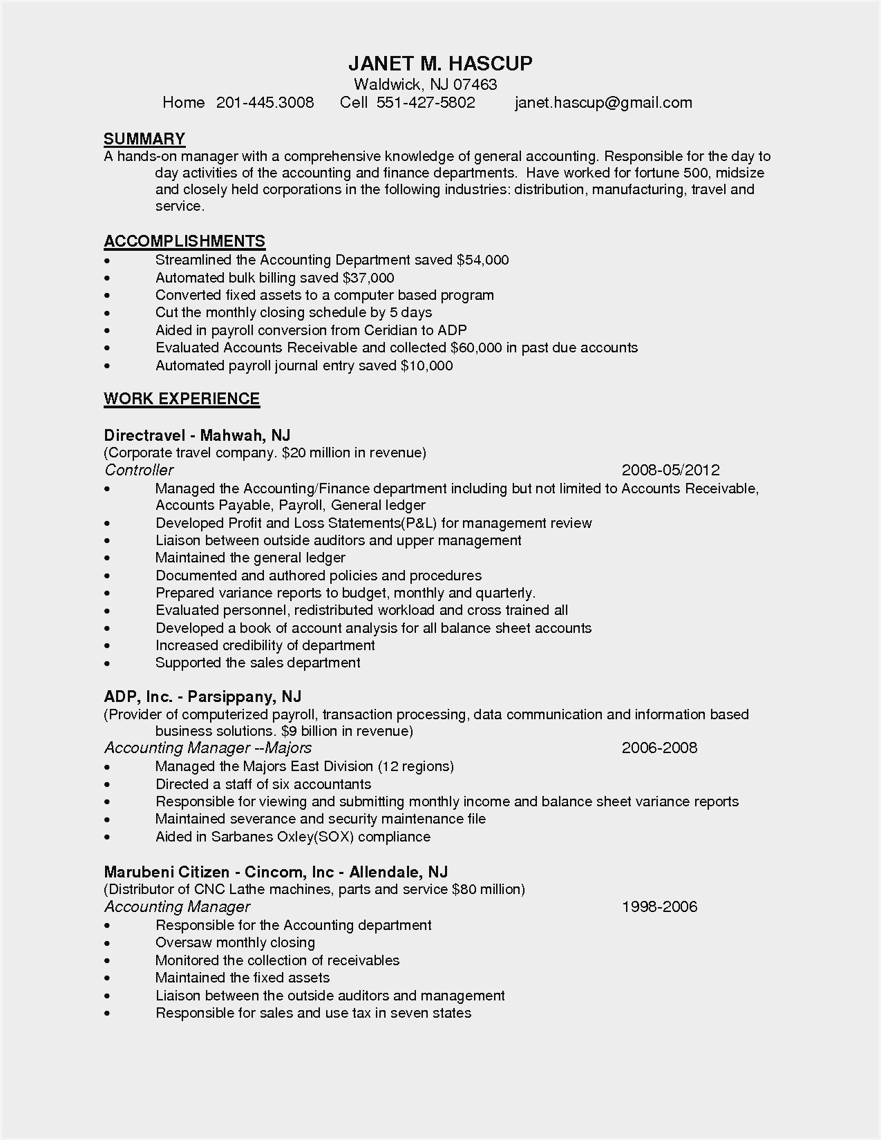 Resume Samples For Accounts Receivable Manager Resume in measurements 1275 X 1650
