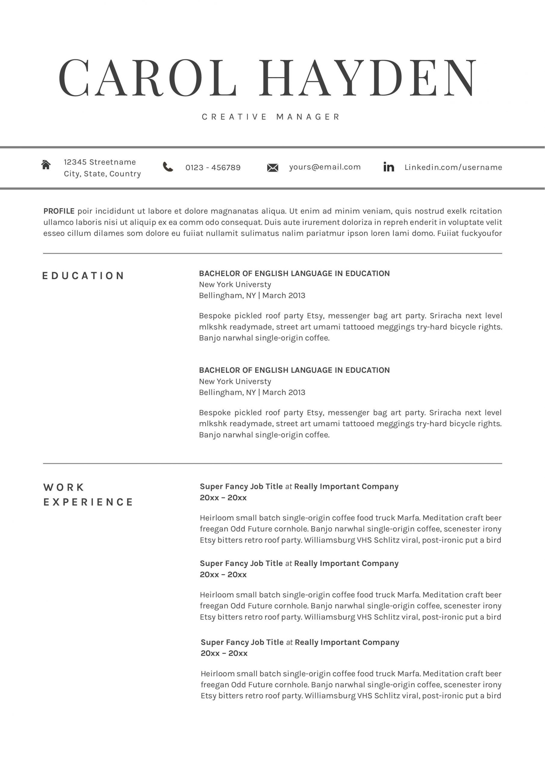 Resume Template 2 Pages Cv Resume Template Resume Design in measurements 2480 X 3508