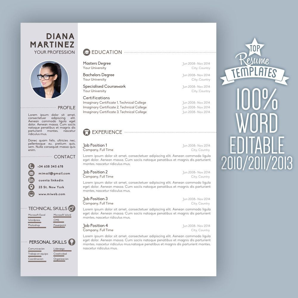 Resume Template Desing Cover Letter 2 Page Cv A4 Usa within dimensions 1000 X 1000