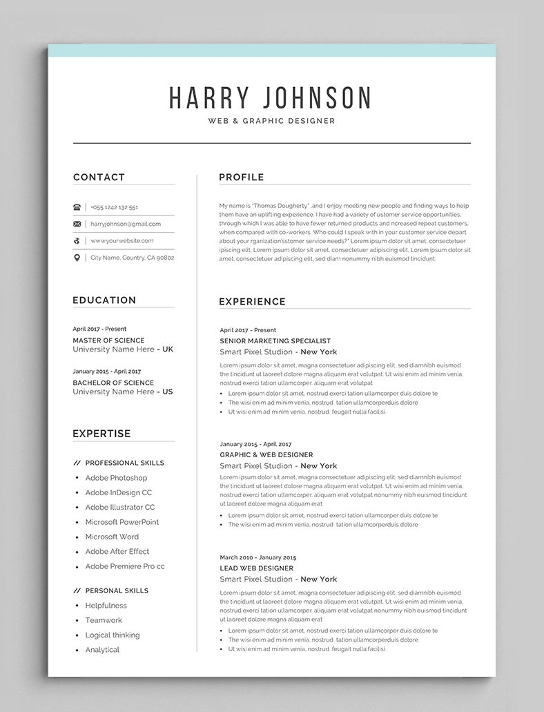 Resume Template Modern Professional Resume Template For pertaining to measurements 788 X 1031