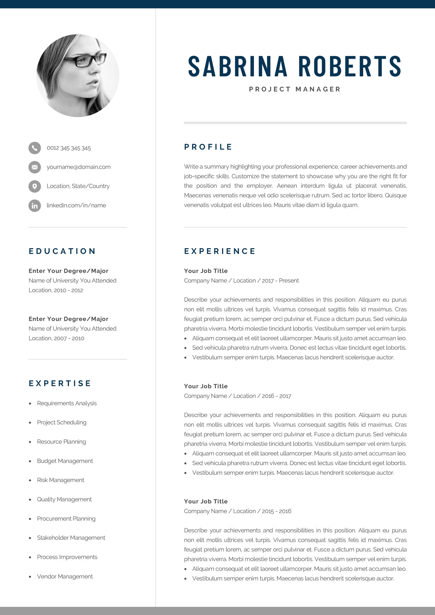 Resume Template Professional Resume Cv Template Modern in dimensions 1500 X 2122