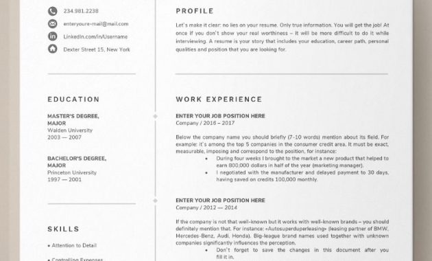 Resume Template Professional Resume Word Cv Template with size 750 X 1125