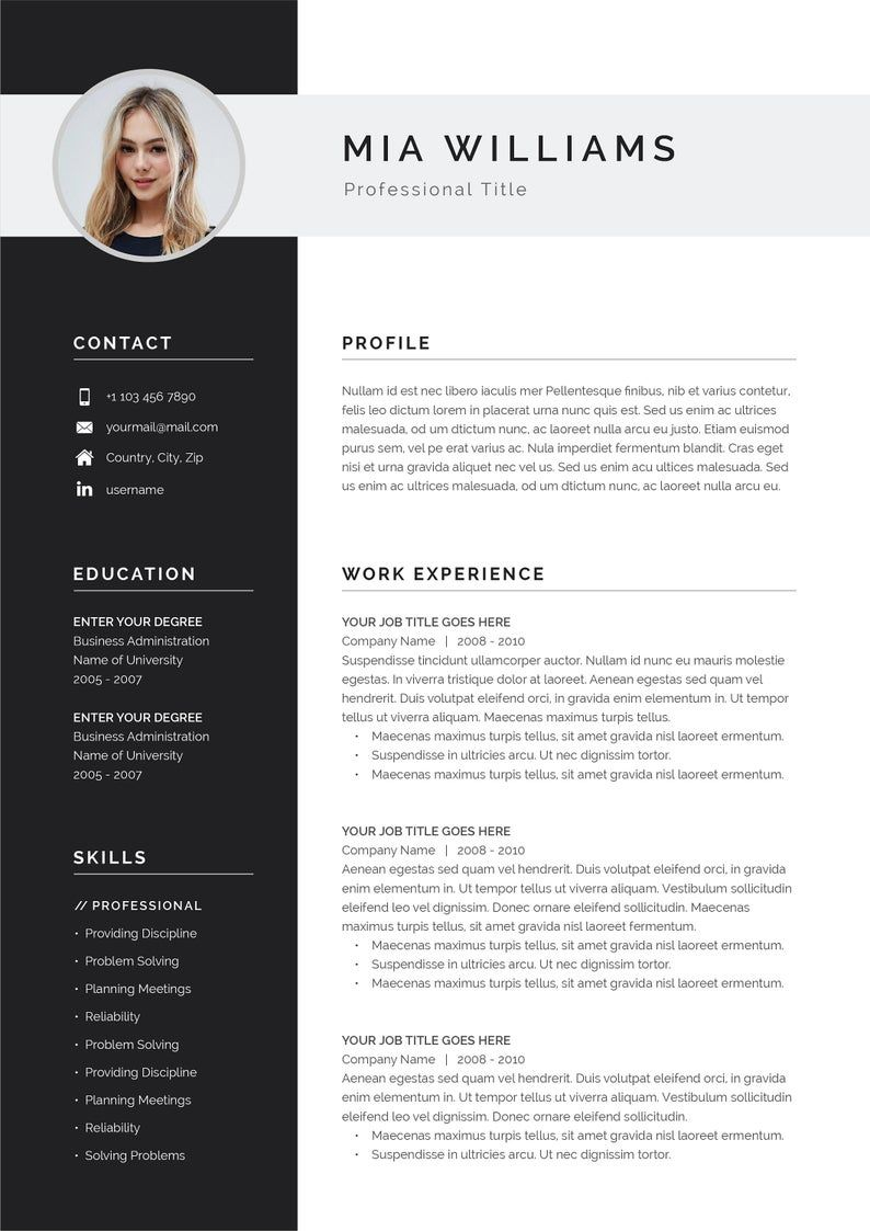 Resume Template Resume Template Word Resume With Photo with dimensions 794 X 1123