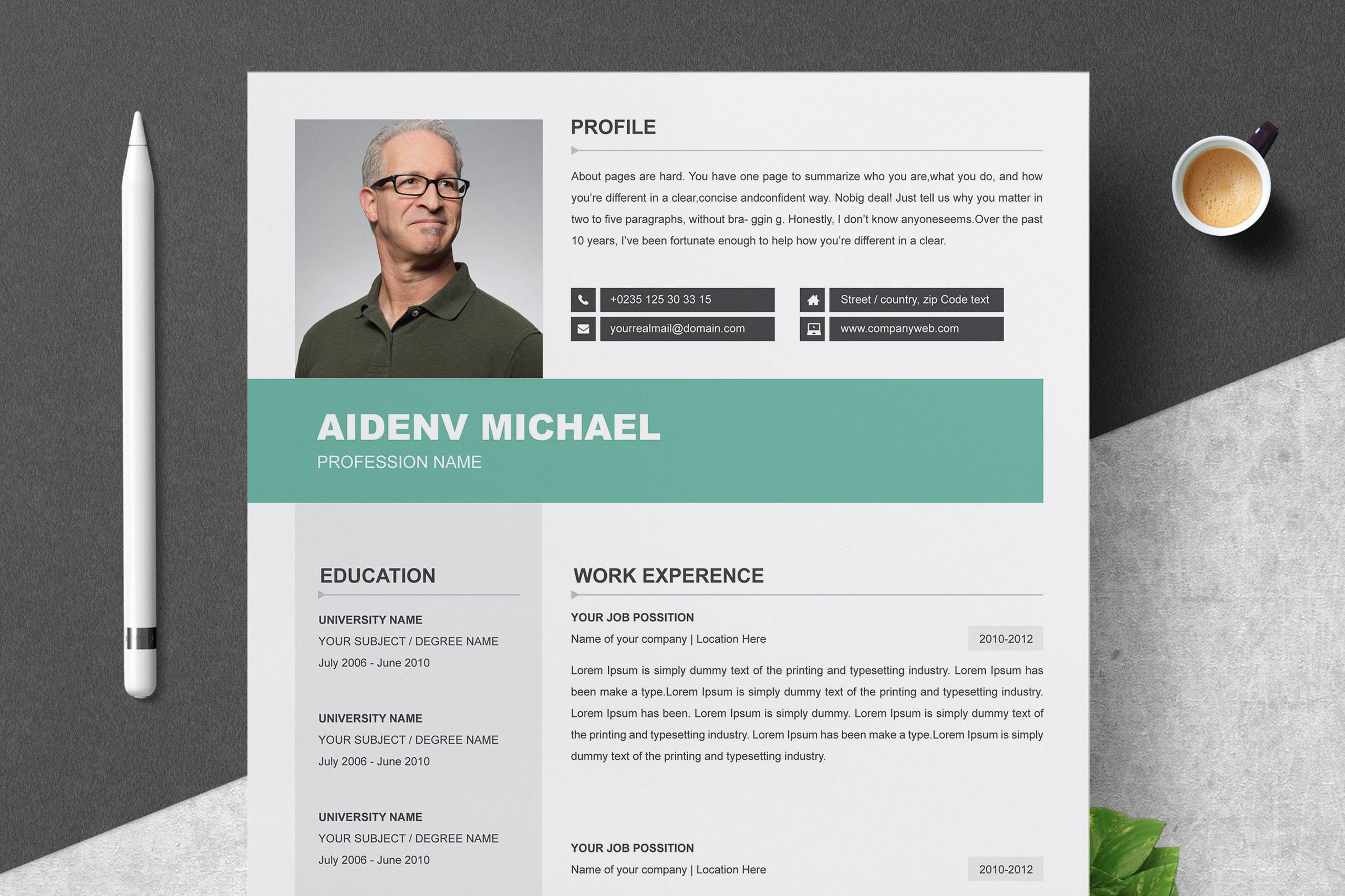 Resume Template Word Clean Resume Ms Word Premium Cv with regard to sizing 2560 X 1706