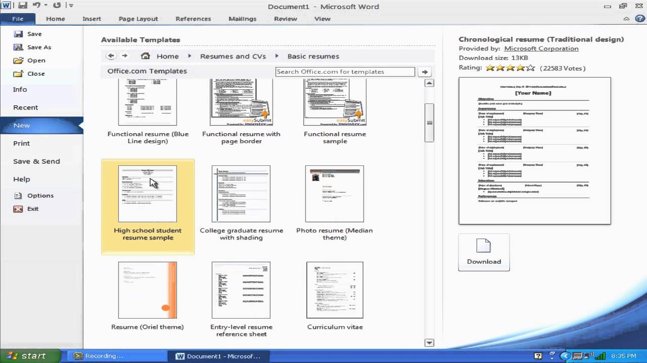Resume Templates In Microsoft Word 2010 Akali inside sizing 1280 X 720