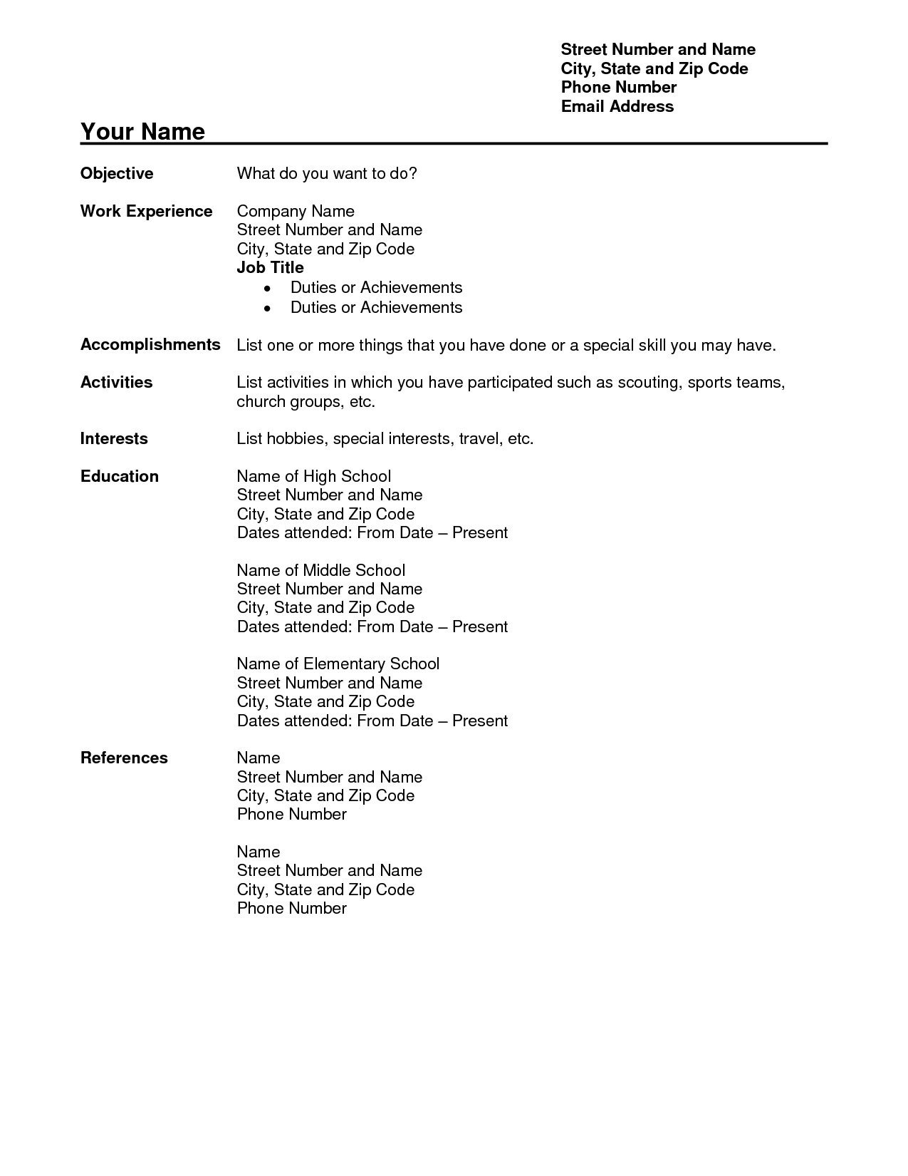 Resume Templates Microsoft Works Word Processor Best Free within dimensions 1275 X 1650