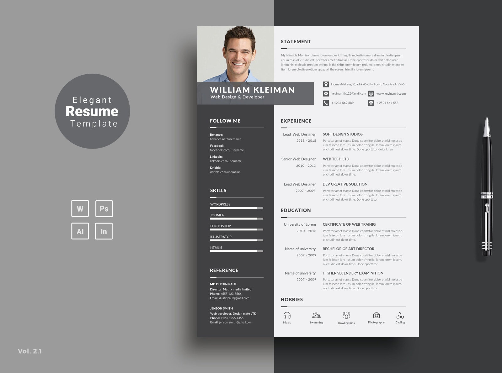 Resumecv Resume Templates On Dribbble throughout size 1600 X 1190