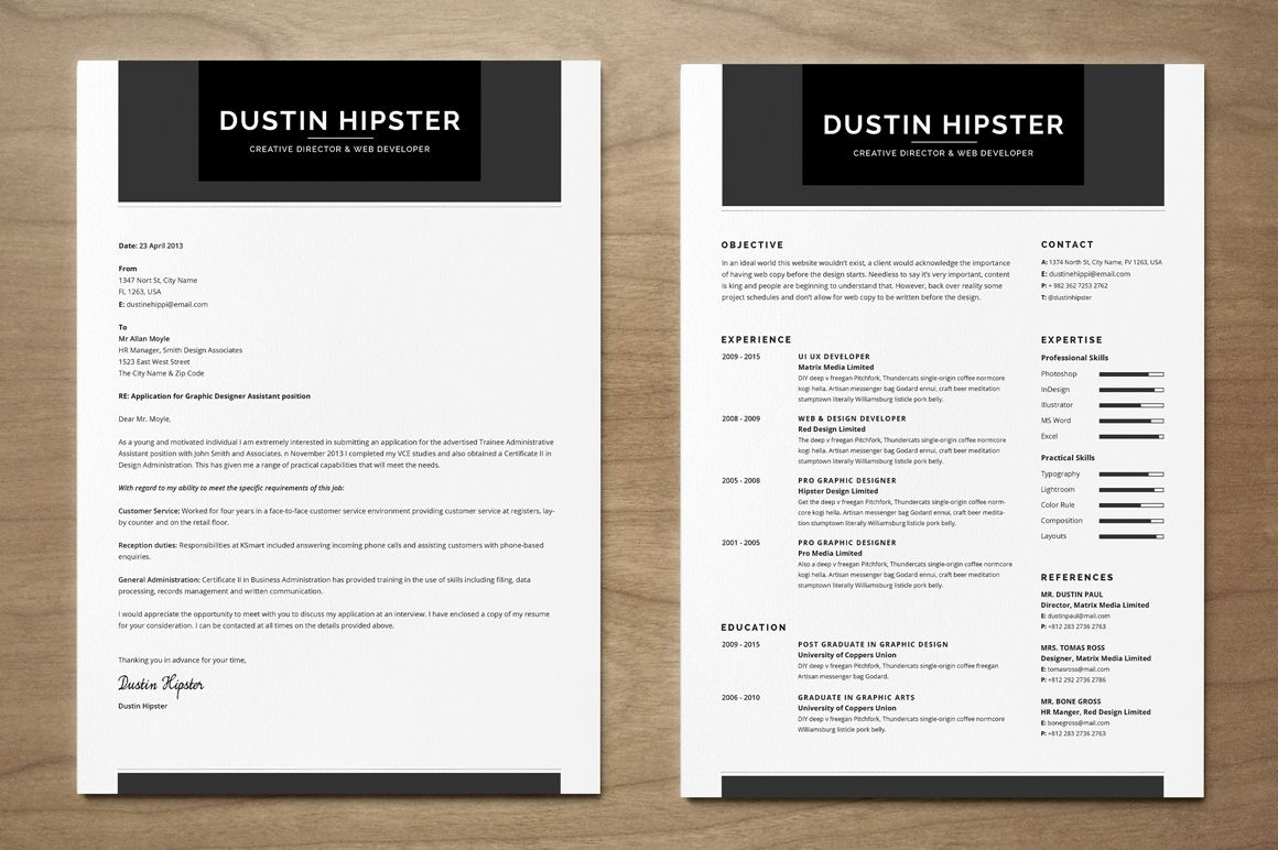 Resumecv Set The Hipster Resume Resume Cv Cv Template in measurements 1160 X 772