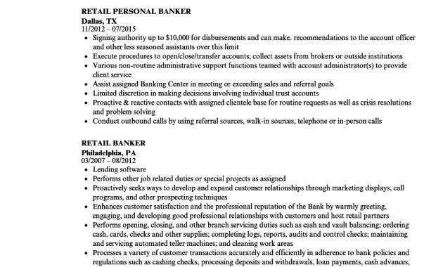 Retail Banker Resume Samples Velvet Jobs with regard to size 860 X 1240