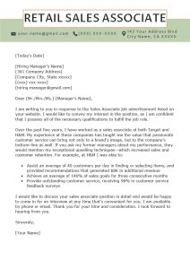 Retail Sales Associate Cover Letter Example Tips Resume inside sizing 800 X 1132