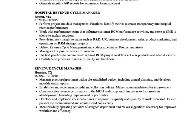 Revenue Cycle Manager Resume Samples Velvet Jobs in dimensions 860 X 1240