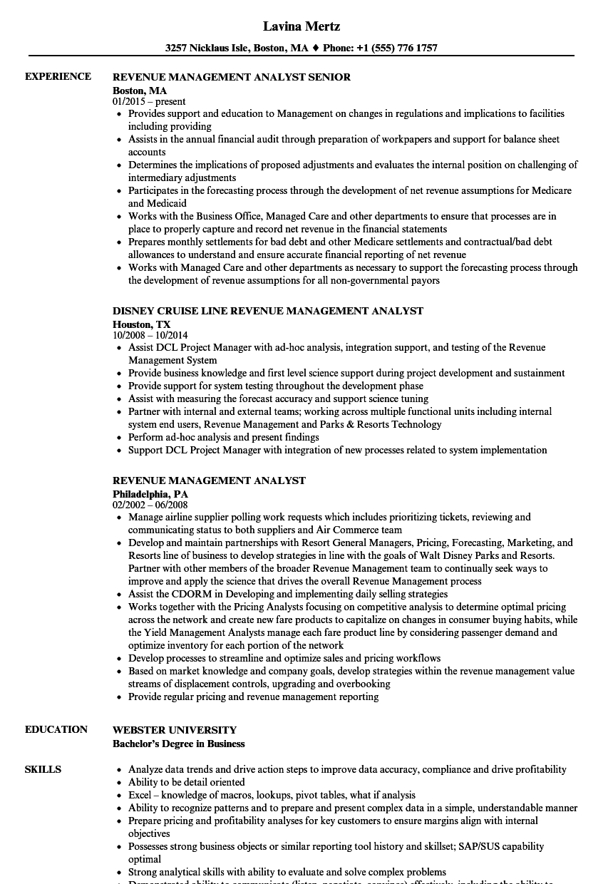 Revenue Management Analyst Resume Akali with regard to dimensions 860 X 1240